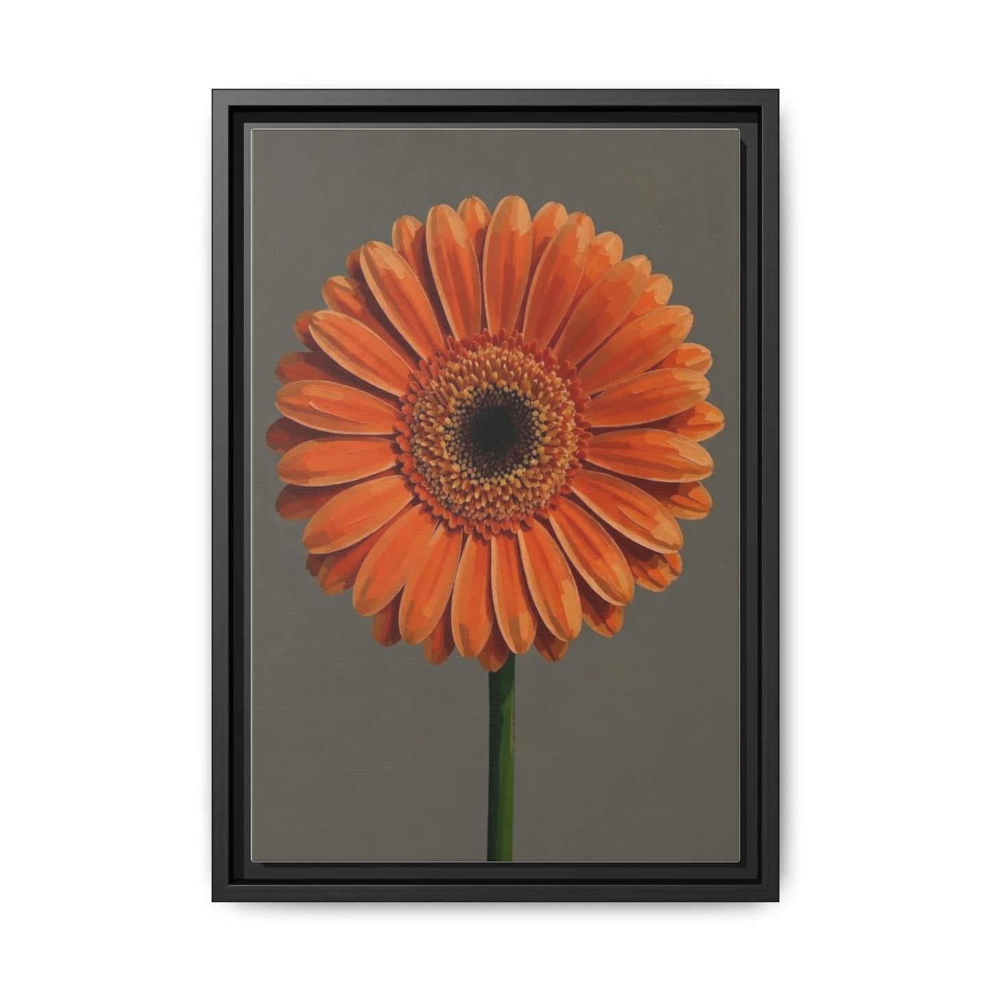 Orange Gerbera Daisy Matte Canvas Print (Framed)