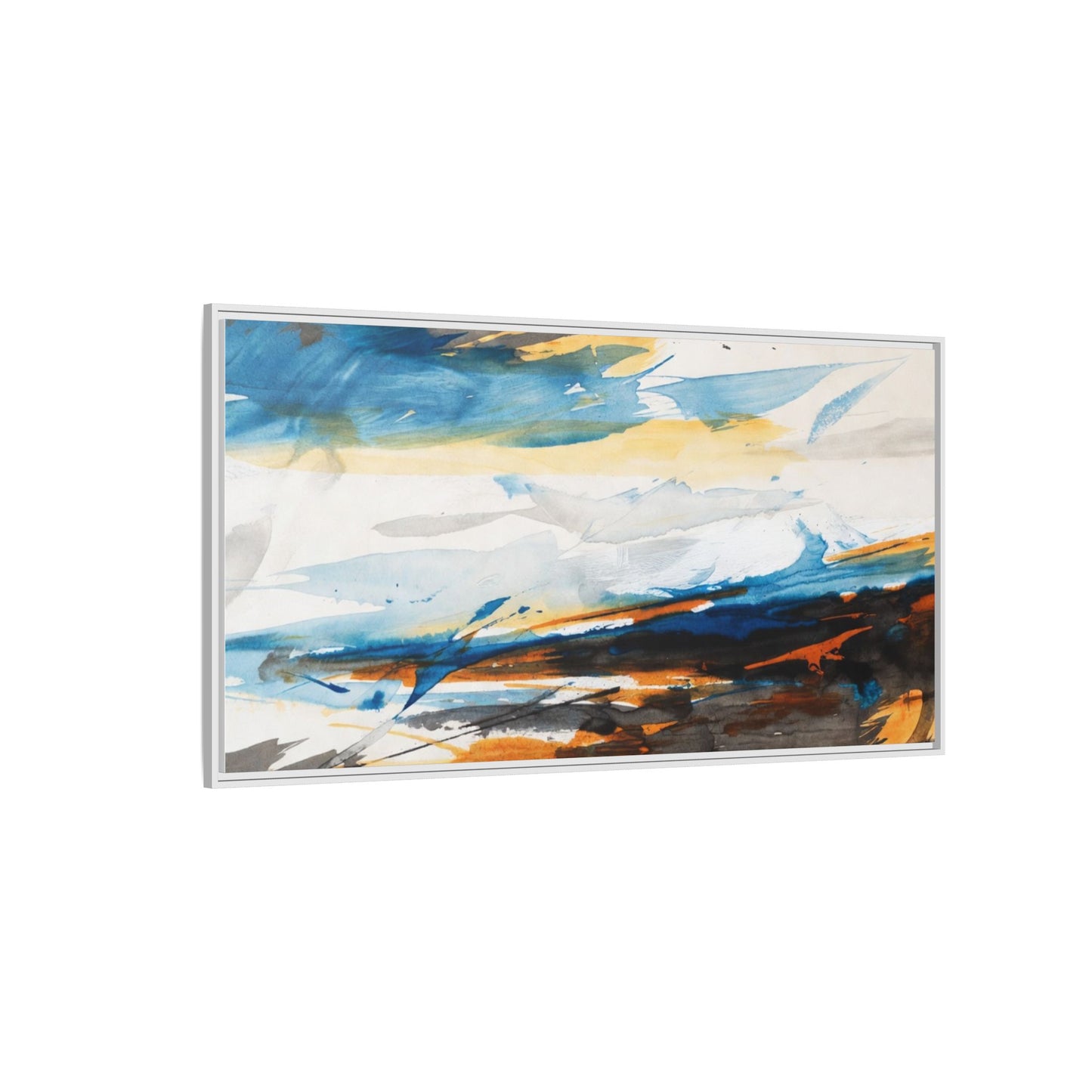 Abstract Coastal Waves Matte Canvas Framed Wall Art