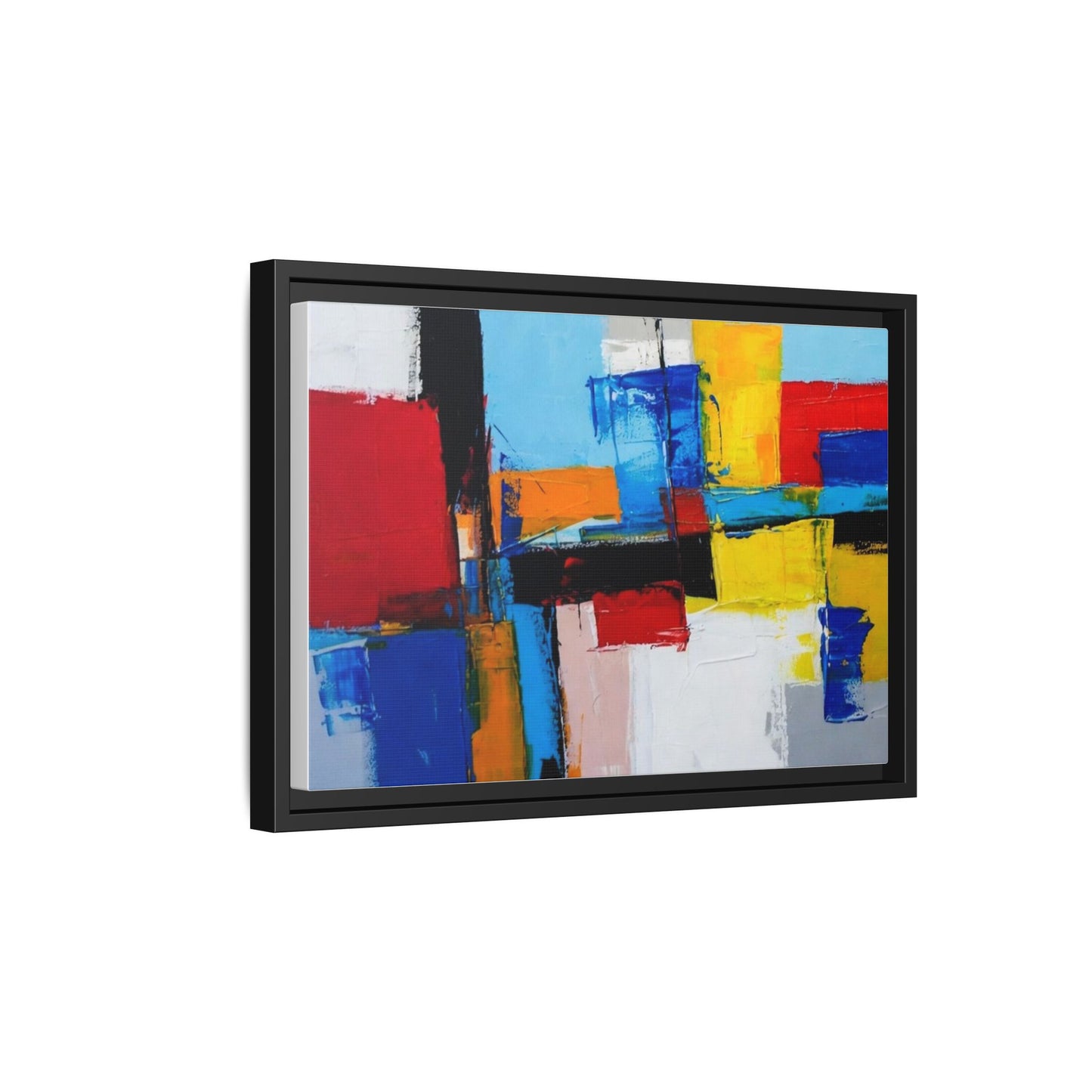 Abstract Color Block Matte Canvas Framed Wall Art