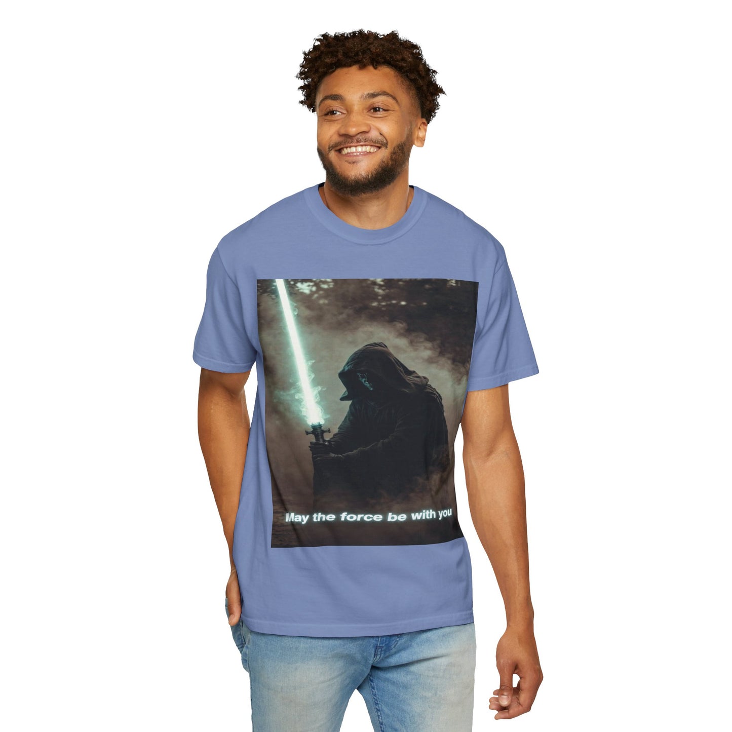 T-Shirt — 'May the force be with you' Lightsaber Sci‑Fi Graphic Tee