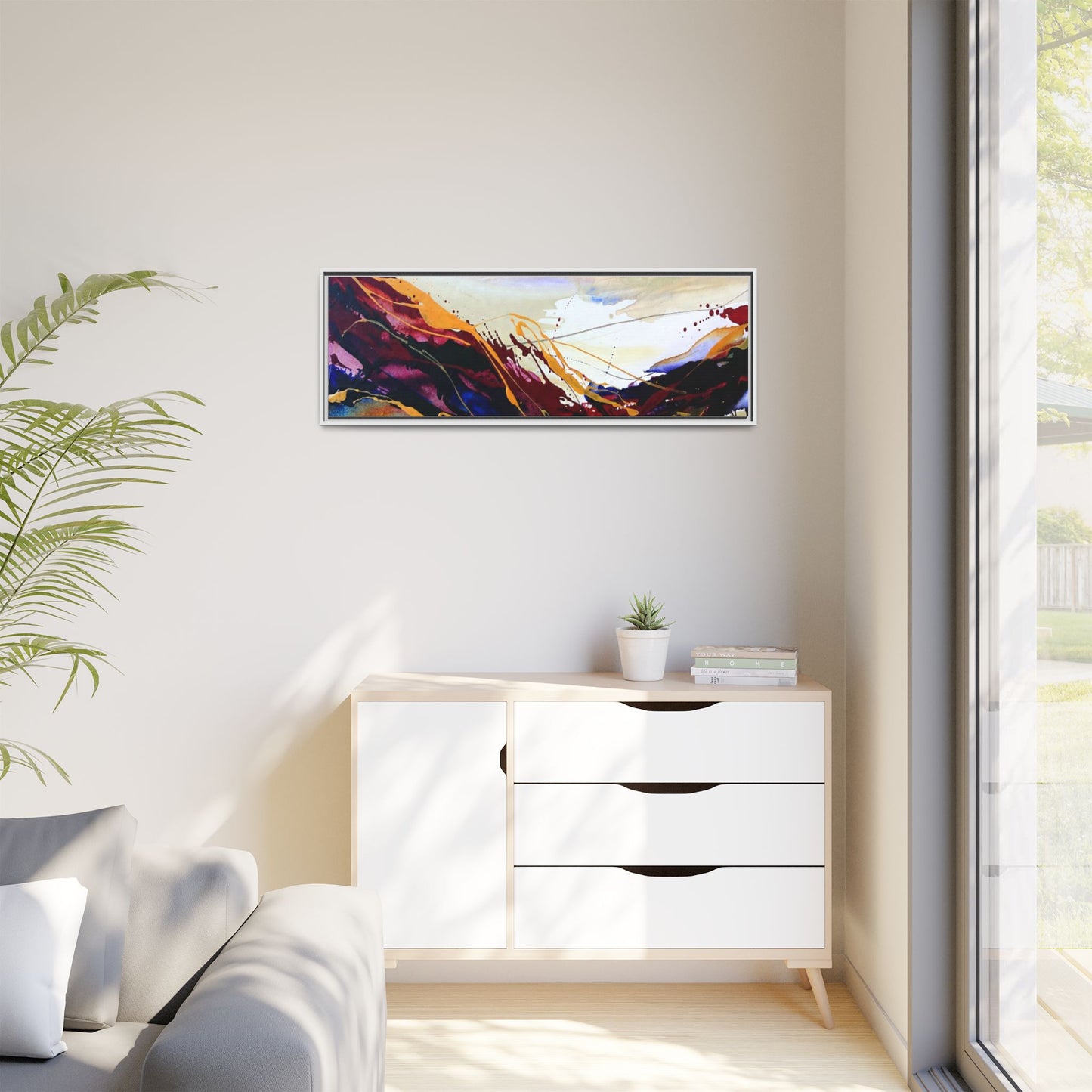 Abstract Flow Matte Canvas Framed Wall Art