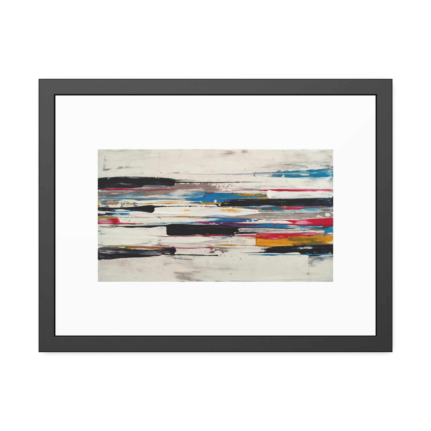 Abstract Color Stripe Framed Poster - Modern Minimalist Wall Art