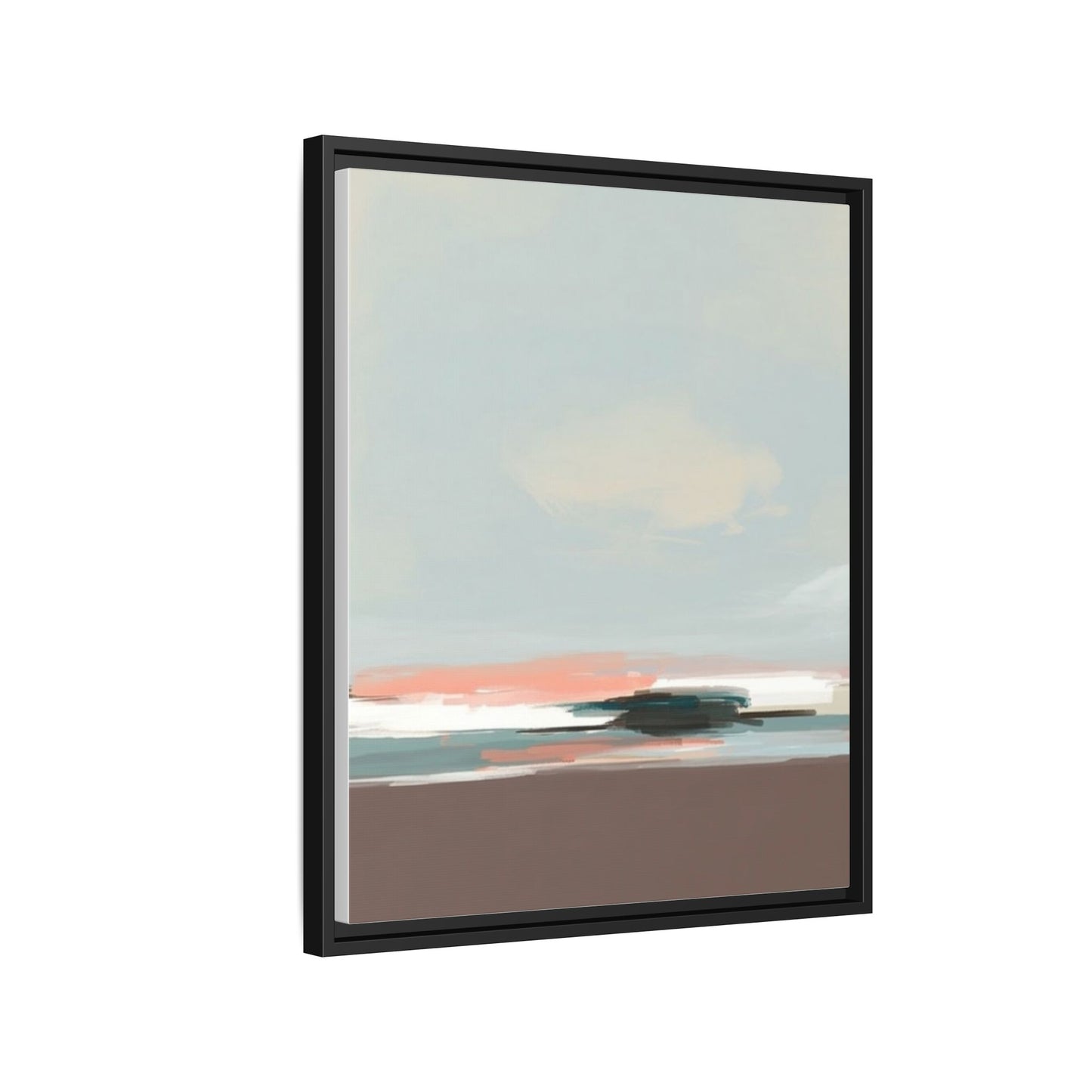 Framed Matte Canvas Print — Soft Coastal Abstract Landscape