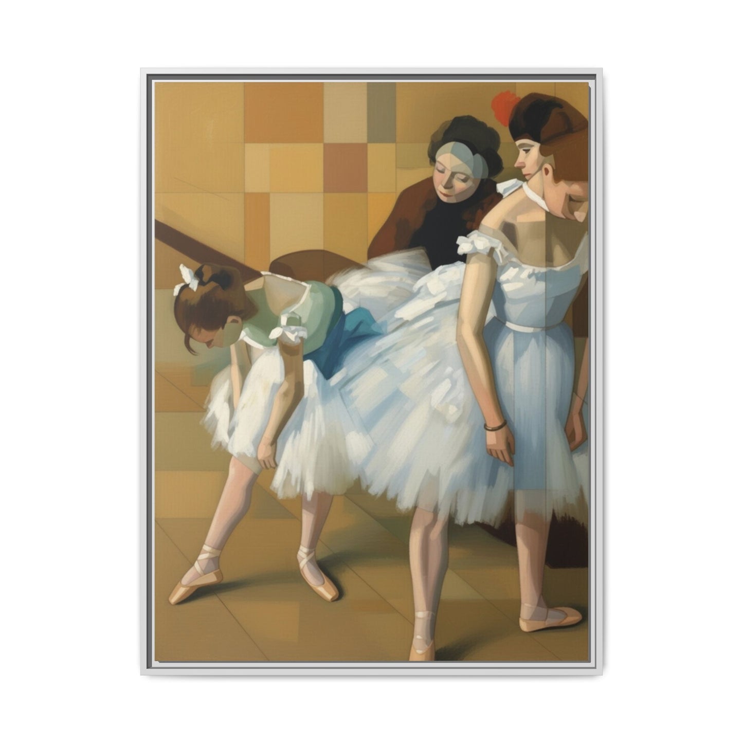 Ballet Dancers Matte Framed Canvas – Impressionist Dance Wall Art