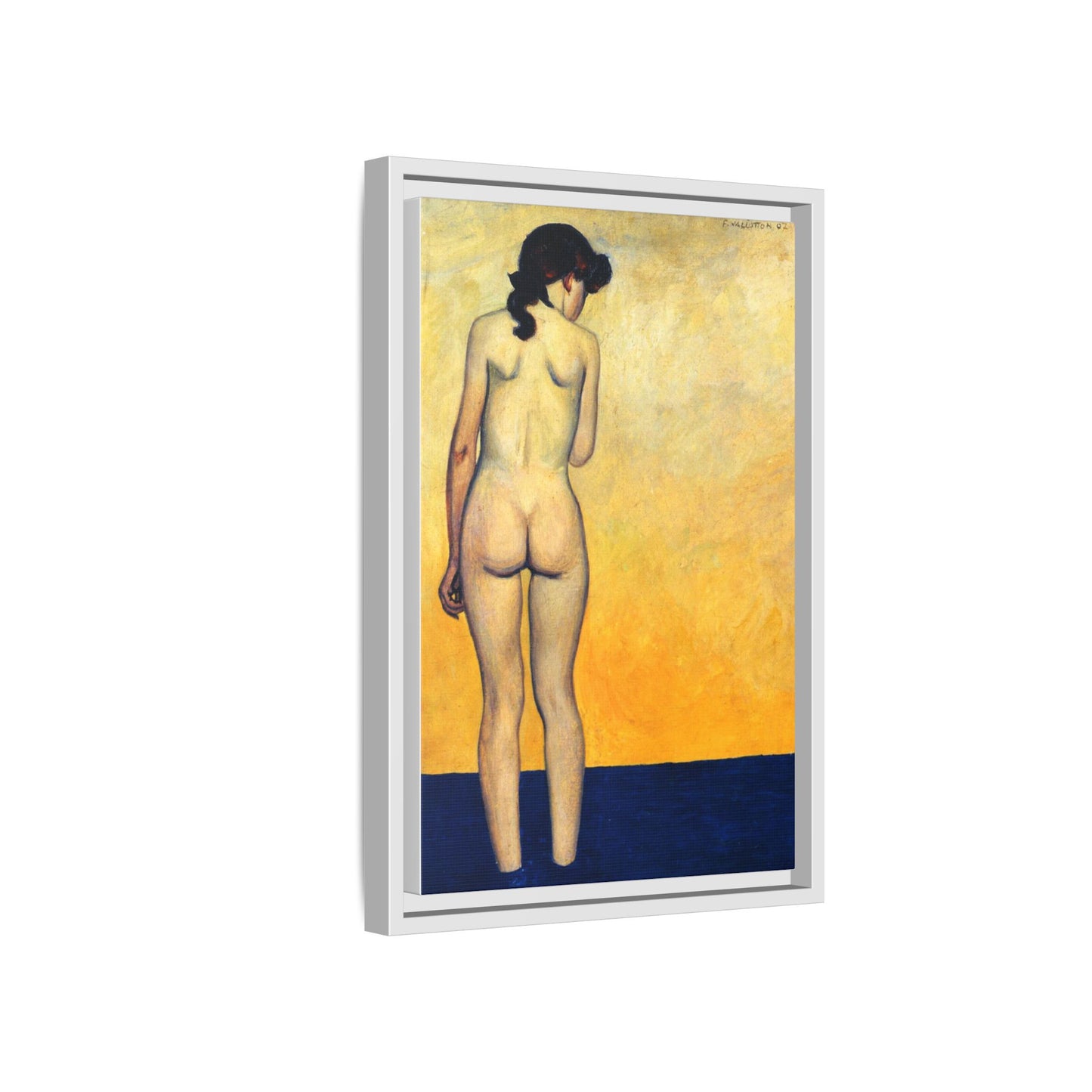 Adolescente entrant dans l'eau by Félix Vallotton Framed Matte Canvas Wall Art Print