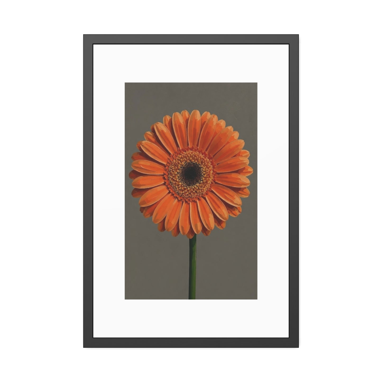 Orange Gerbera Framed Poster — Floral Wall Art Print