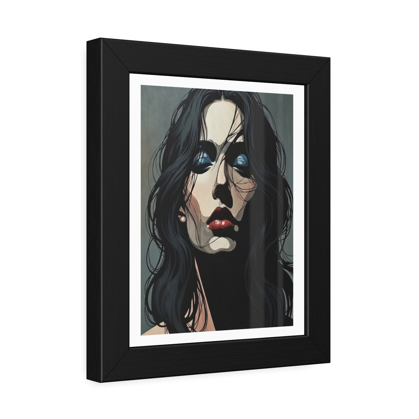 Framed Poster — Moody Portrait Art Print (Dark Feminine Wall Decor)