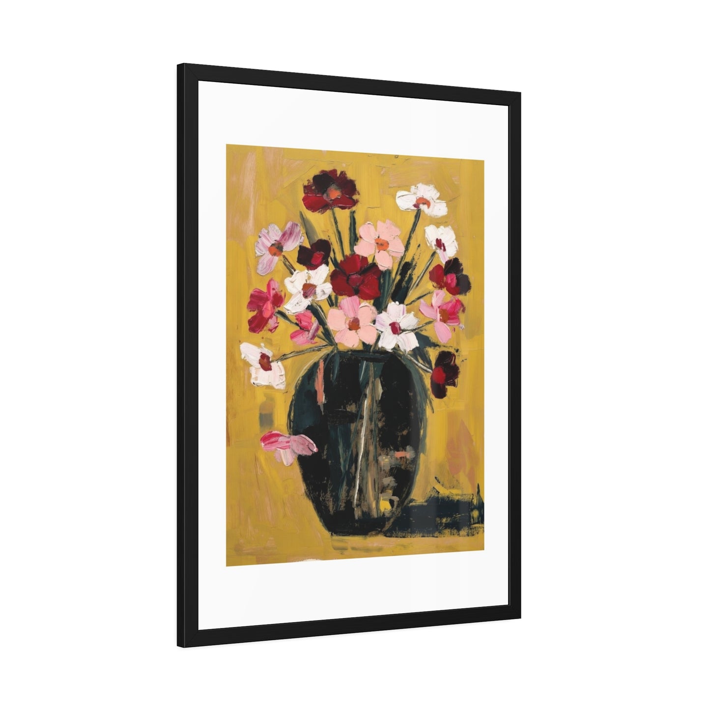 Framed Poster  Abstract Floral Vase Art Print