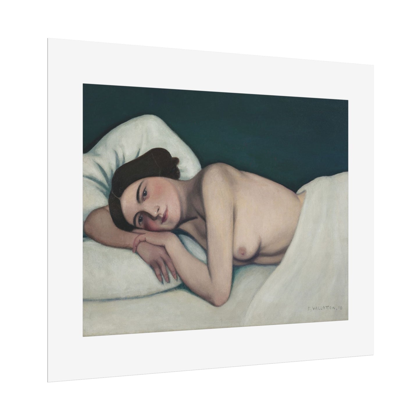 Nu au lit by Félix Vallotto  Wall Art Print