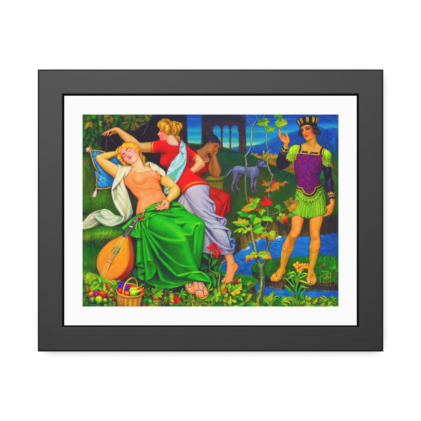 Classical Myth Framed Poster — Vibrant Renaissance-Style Art Print