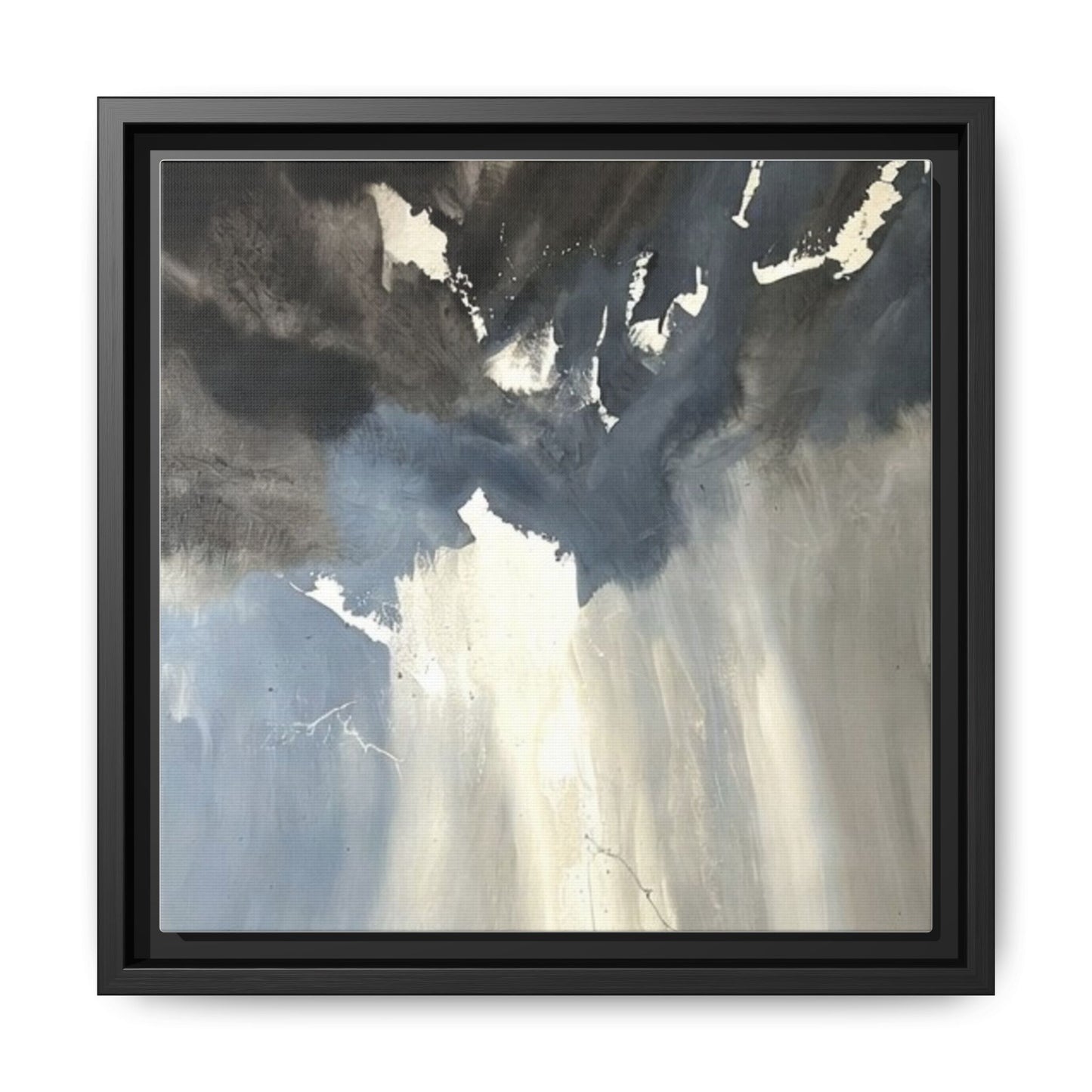 Framed Matte Canvas Art — Moody Abstract Sky Painting
