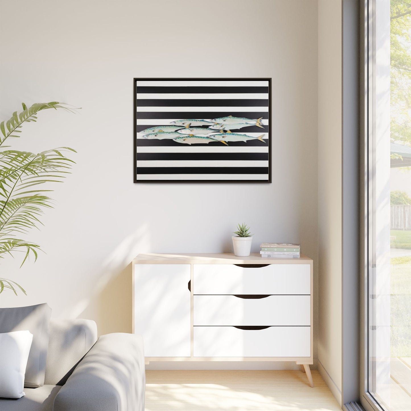 Striped Mackerel Canvas Print — Framed Matte Fish Wall Art