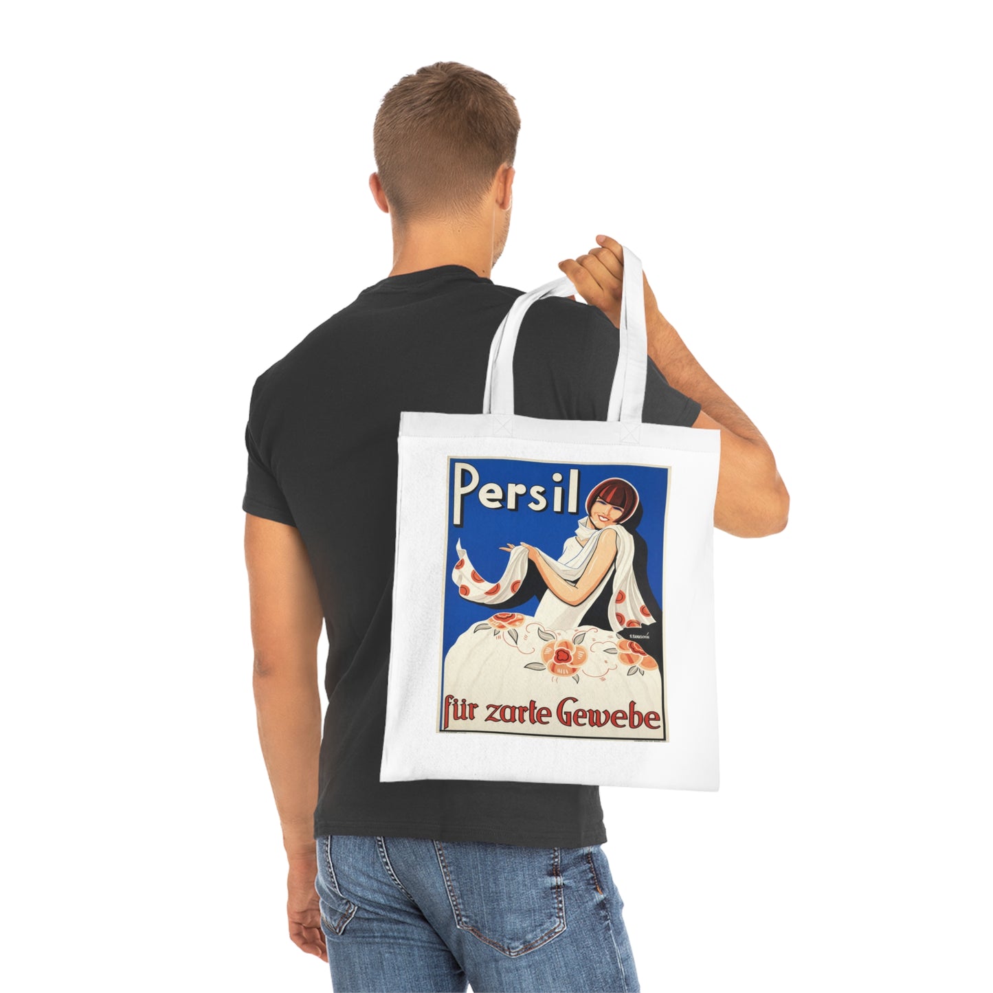 Vintage Persil Poster Cotton Tote — Retro Laundry Advertising Graphic Bag