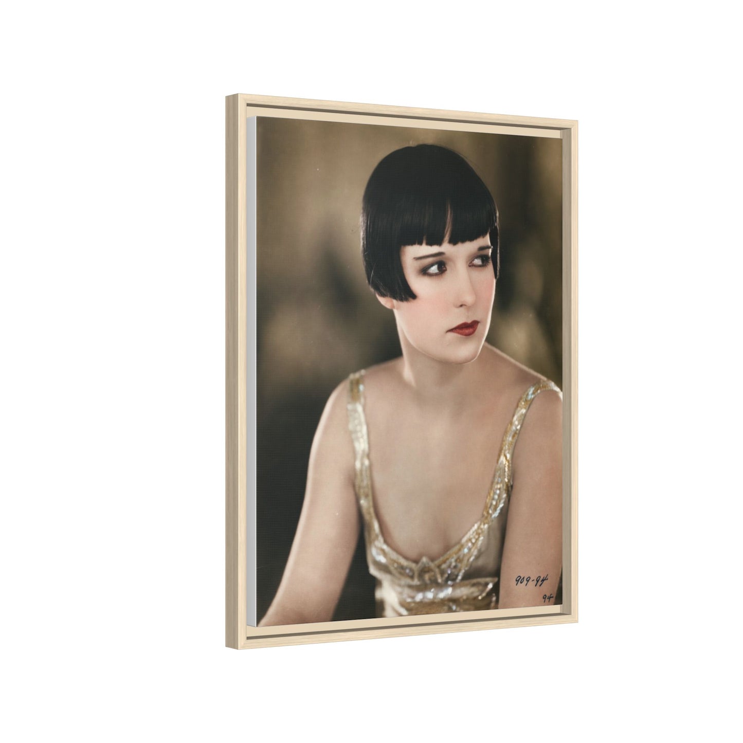 Vintage Louise Brooks Portrait Matte Canvas Framed Wall Art