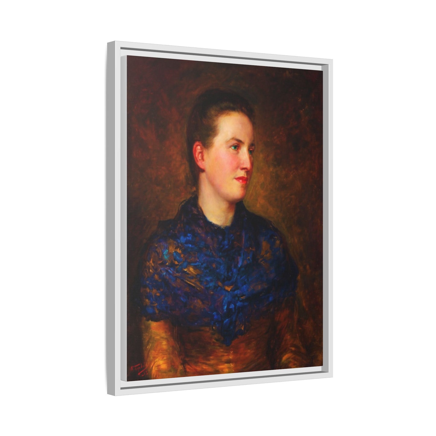Framed Matte Canvas Portrait Print — Classic Victorian Woman Wall Art