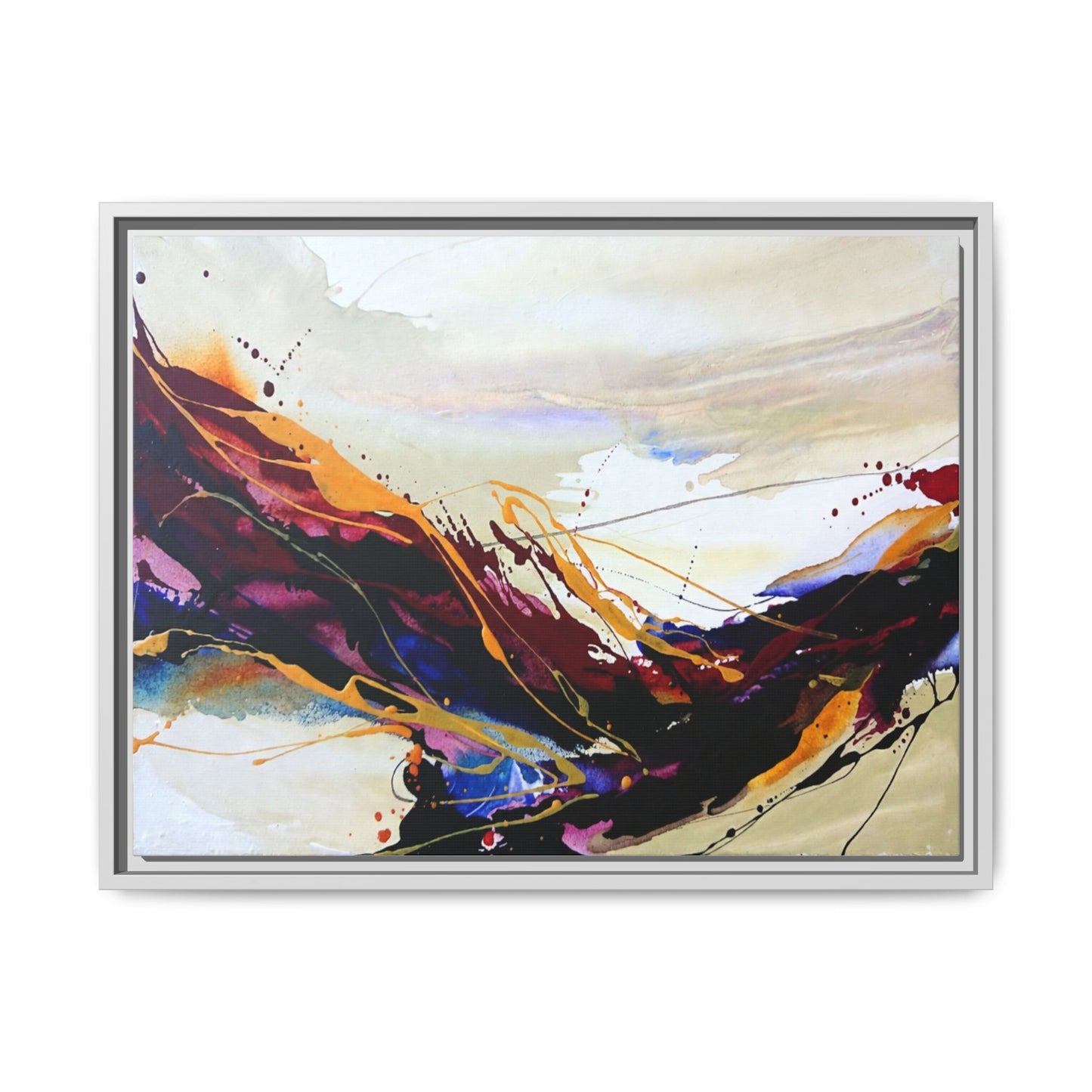 Abstract Flow Matte Canvas Framed Wall Art