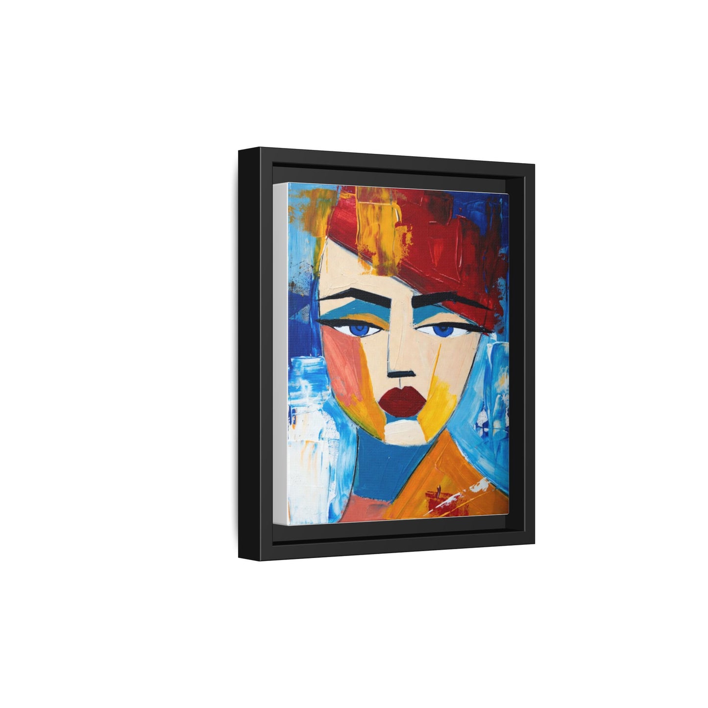 Abstract Colorful Portrait Framed Canvas Art