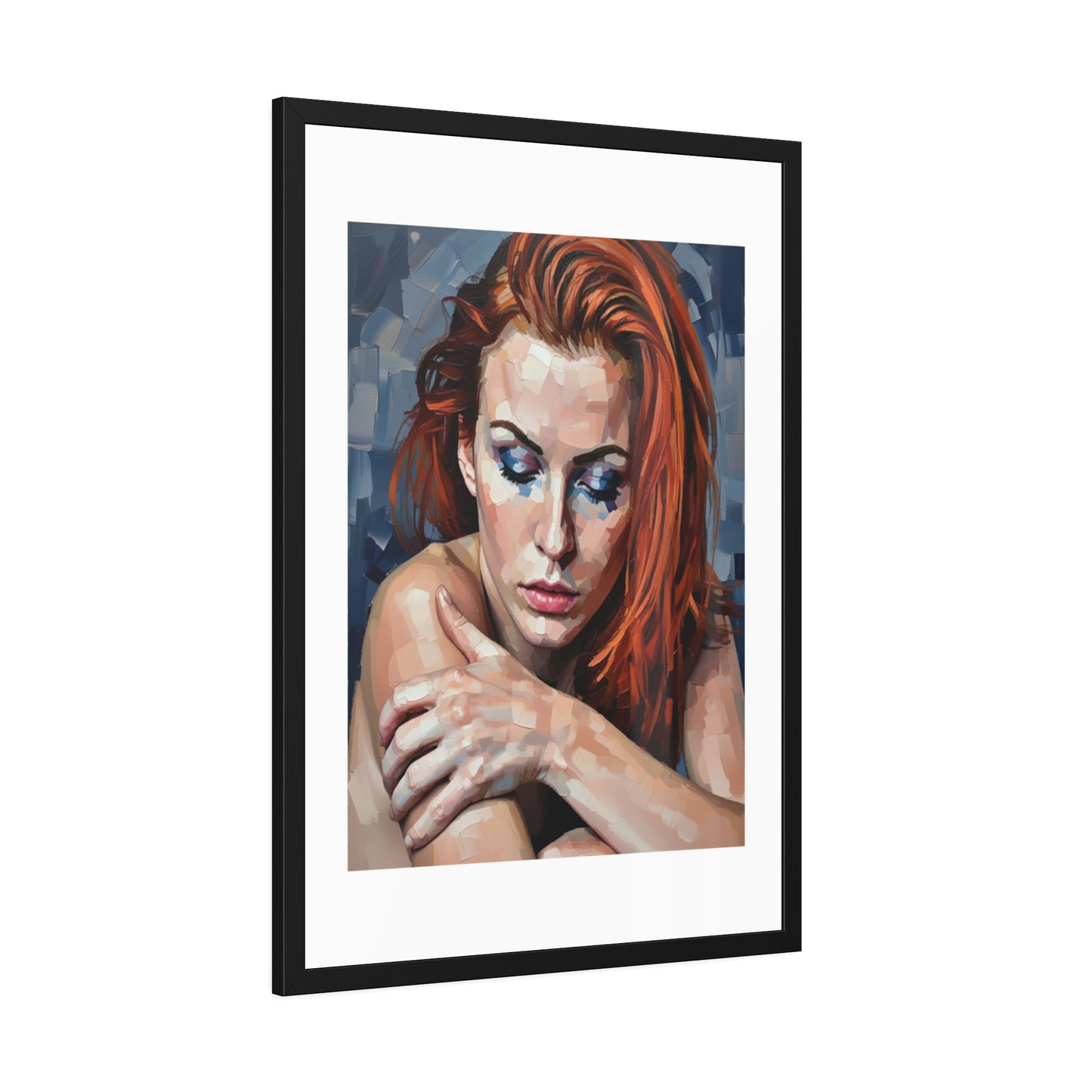 Framed Poster - Moody Redhead Portrait Art Print (Framed)