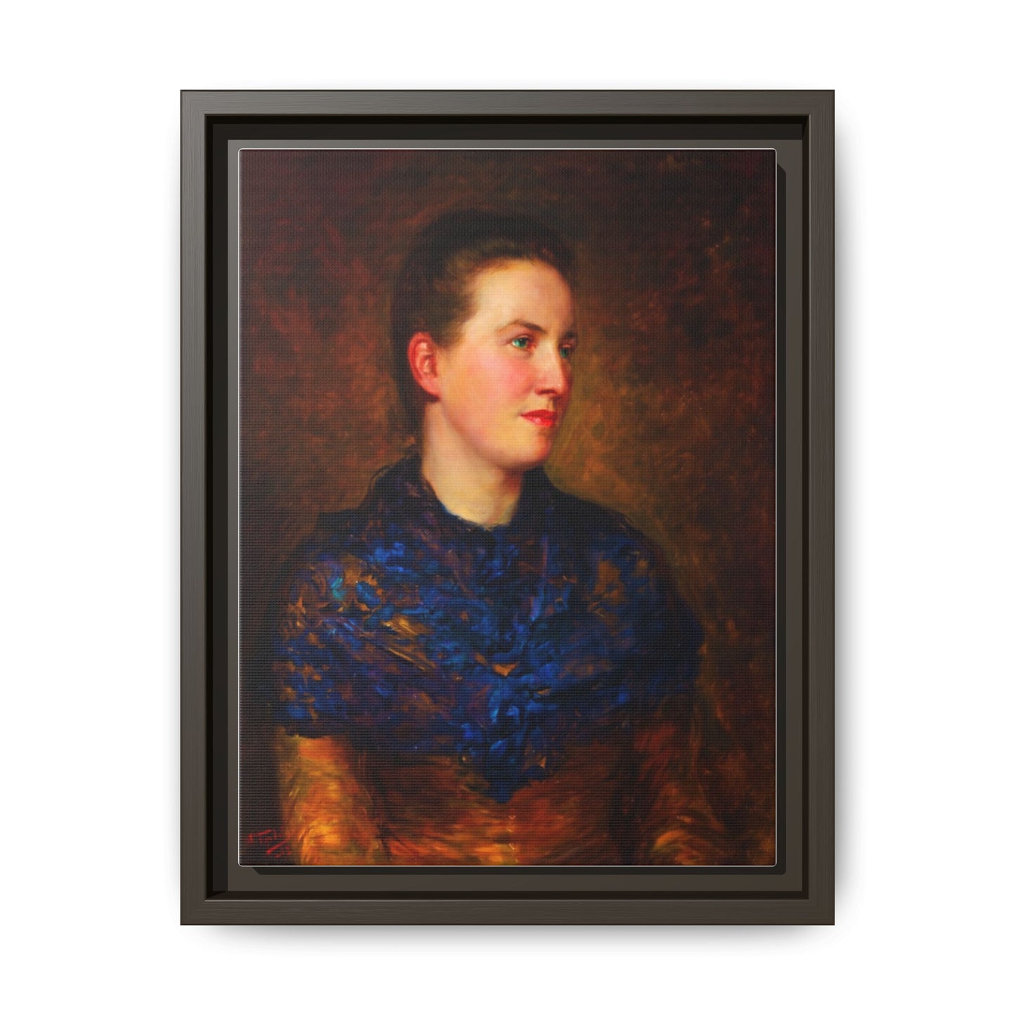 Framed Matte Canvas Portrait Print — Classic Victorian Woman Wall Art