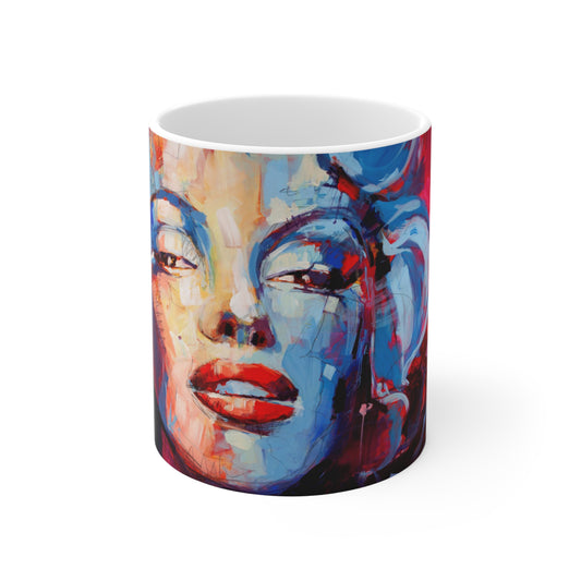Colorful Pop Art Marilyn Monroe Coffee Mug — Vibrant Portrait Ceramic Gift
