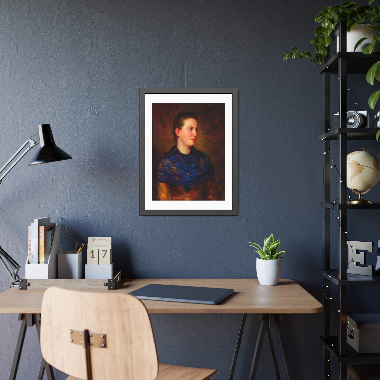 Framed Art Poster — Vintage Portrait Print in Black Frame