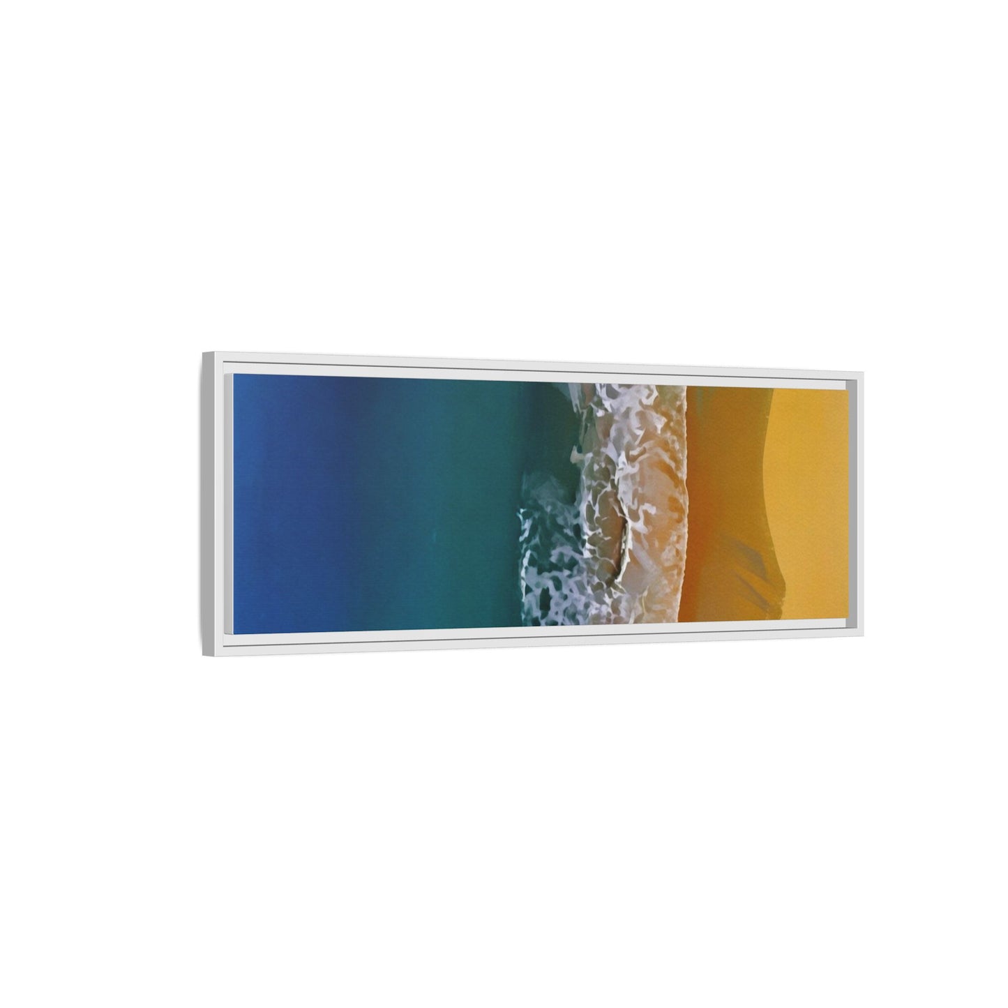 Framed Matte Canvas Seascape Print – Coastal Waves Wall Art