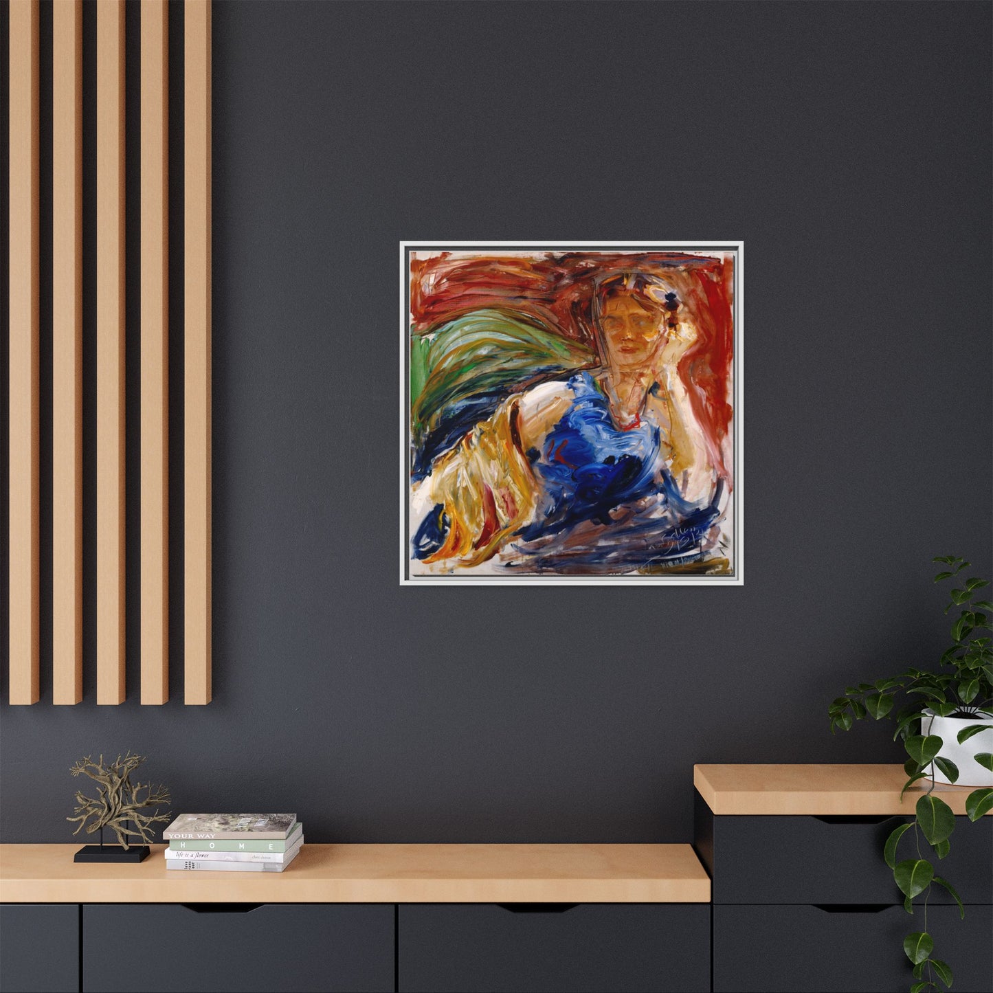 Portrait of hyllis Sjostrom by Akseli Gallen-Kallela Canvas Matte Framed Wall Art Print