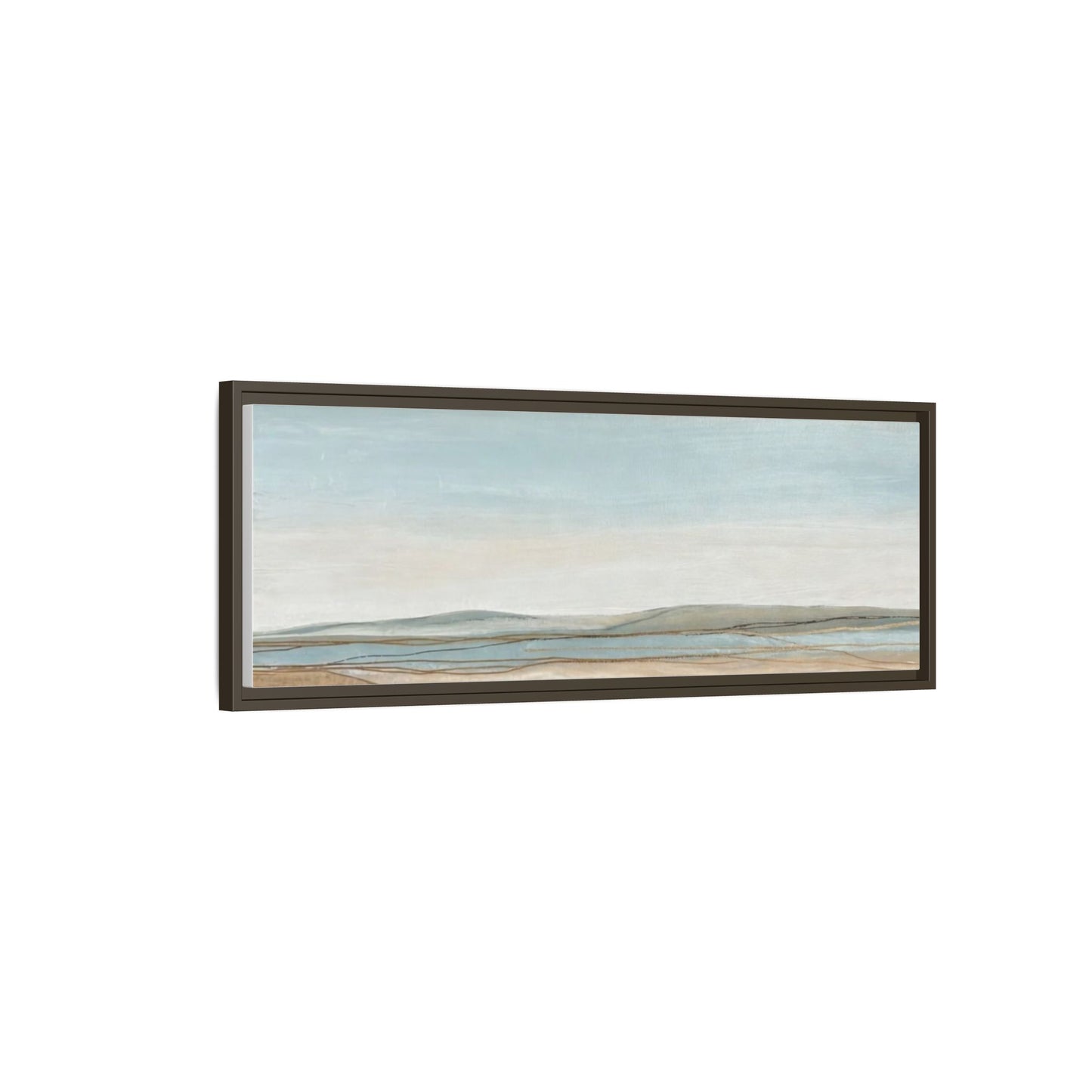 Framed Abstract Landscape Matte Canvas — Serene Coastal Horizon Wall Art
