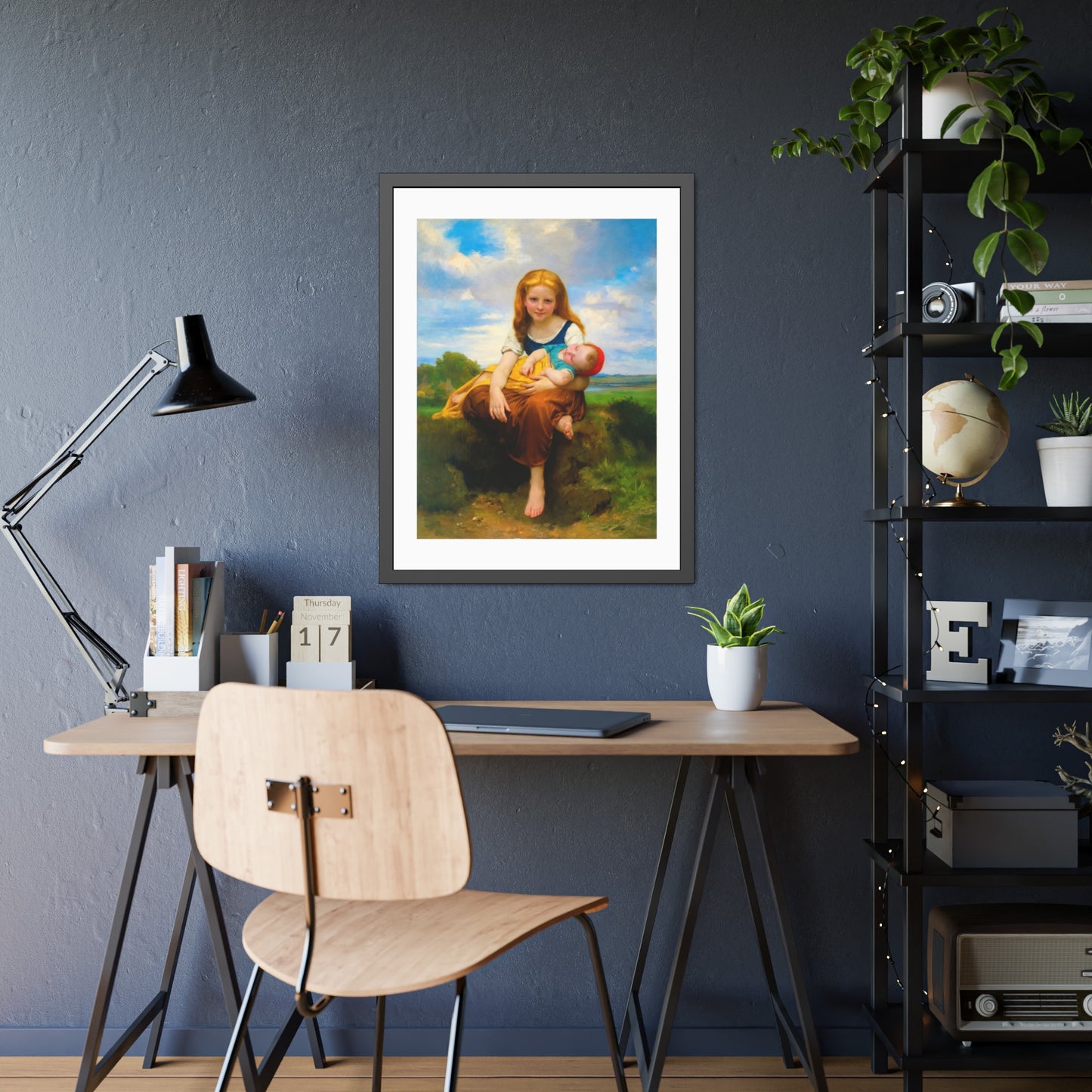 Framed Poster — Vintage Mother & Child Art Print