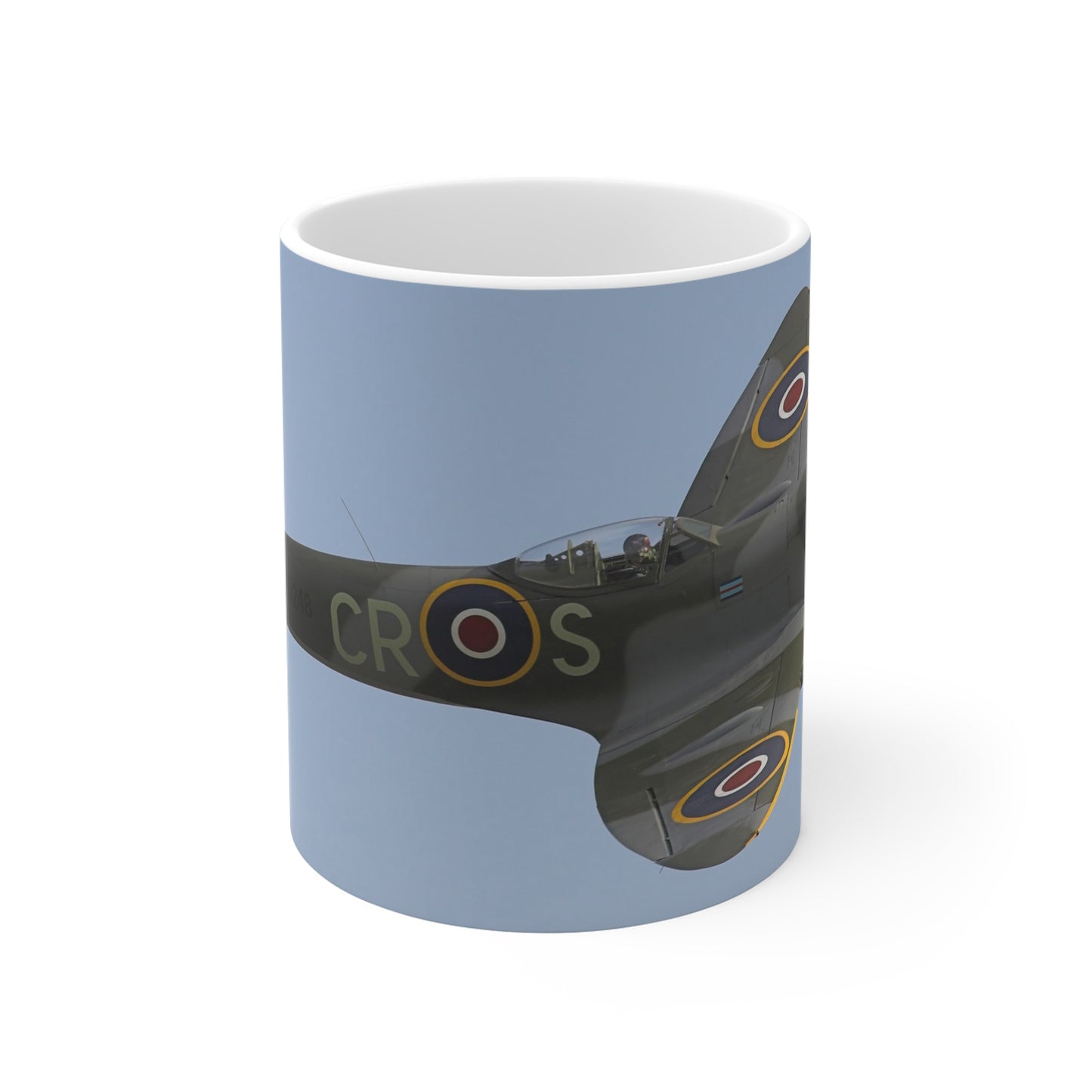 Spitfire Fighter Plane 11oz Mug — WWII RAF Aircraft Coffee Cup