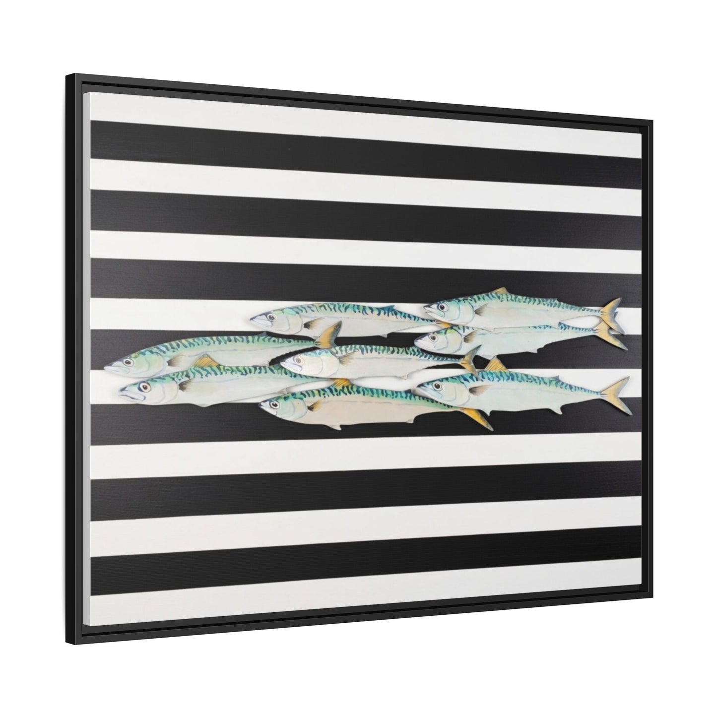 Striped Mackerel Canvas Print — Framed Matte Fish Wall Art