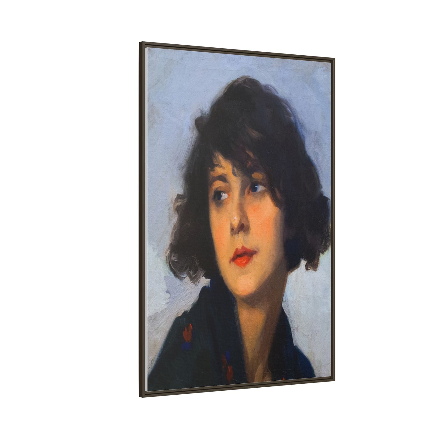 Mulher do chale verde (cropped) by Cyprien Eugene Boulet Framed Matte Canvas Print