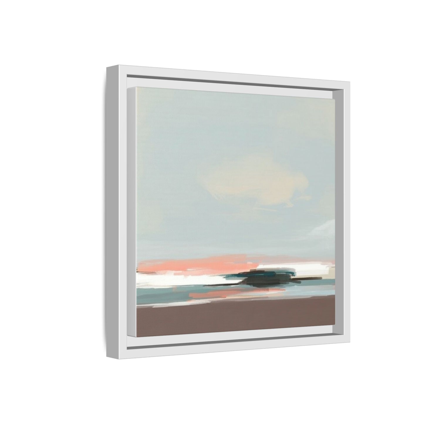 Framed Matte Canvas Print — Soft Coastal Abstract Landscape
