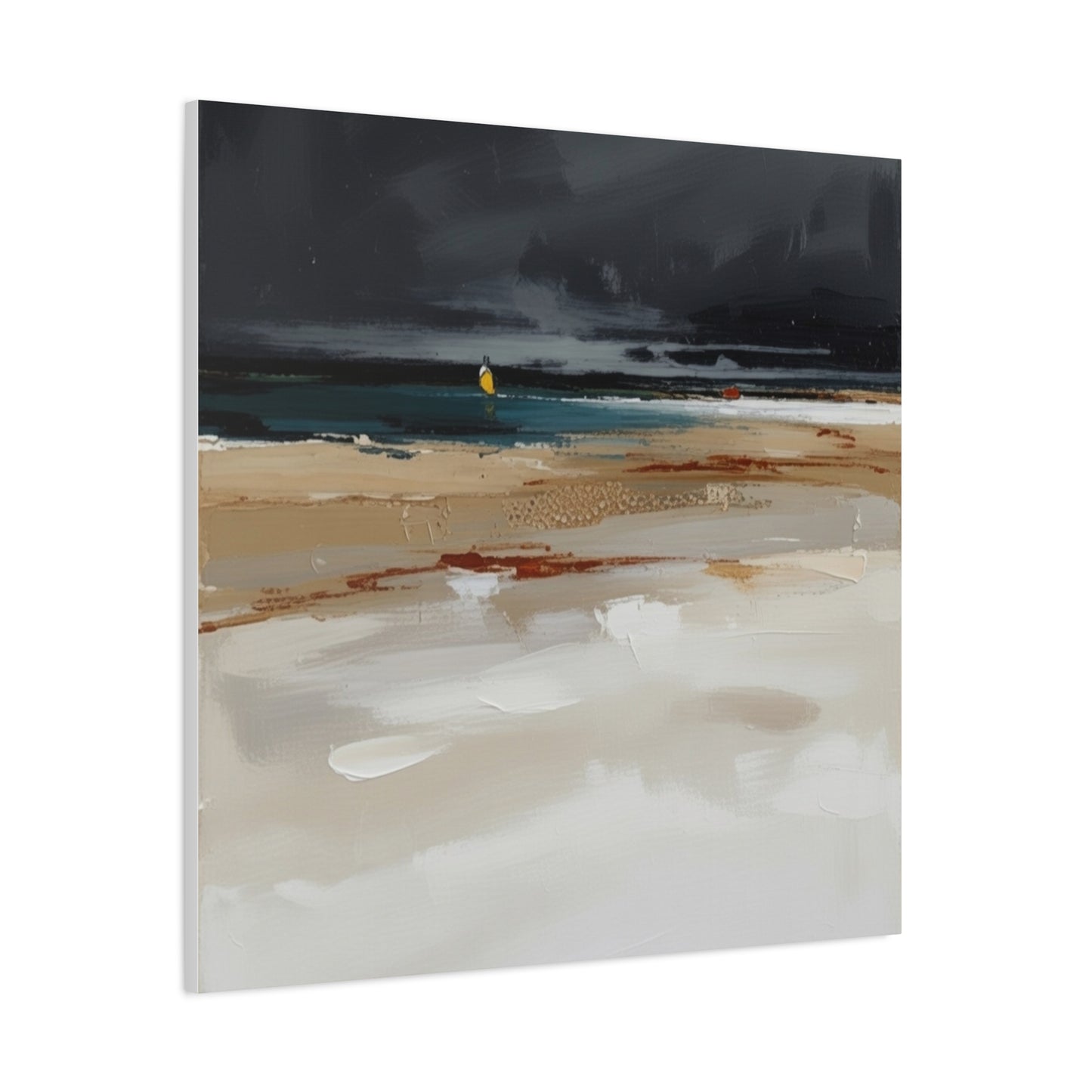 Beachscape Canvas Art — Stormy Seascape Matte Stretched Wall Art