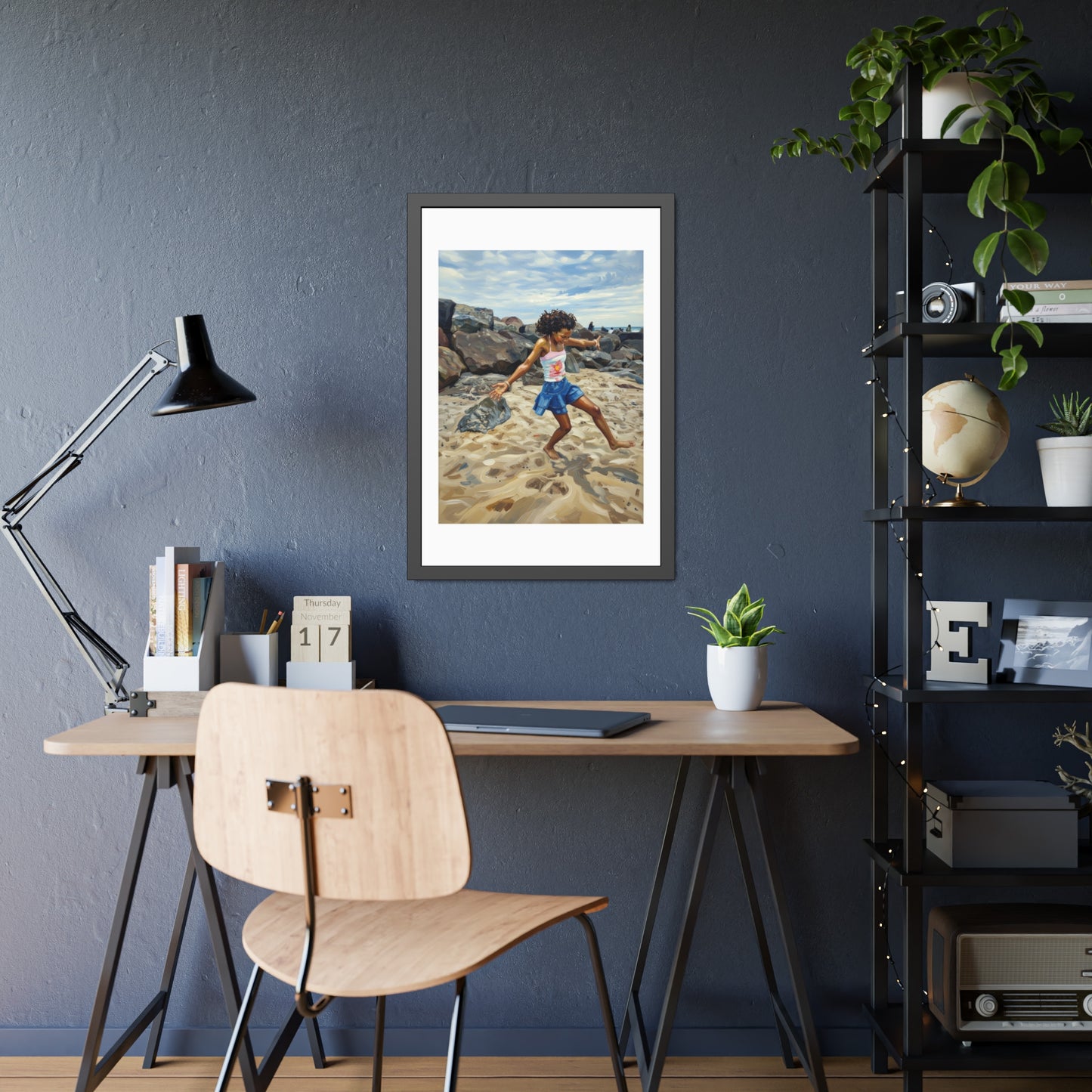 Framed Poster - Joyful Beach Dance Art Print