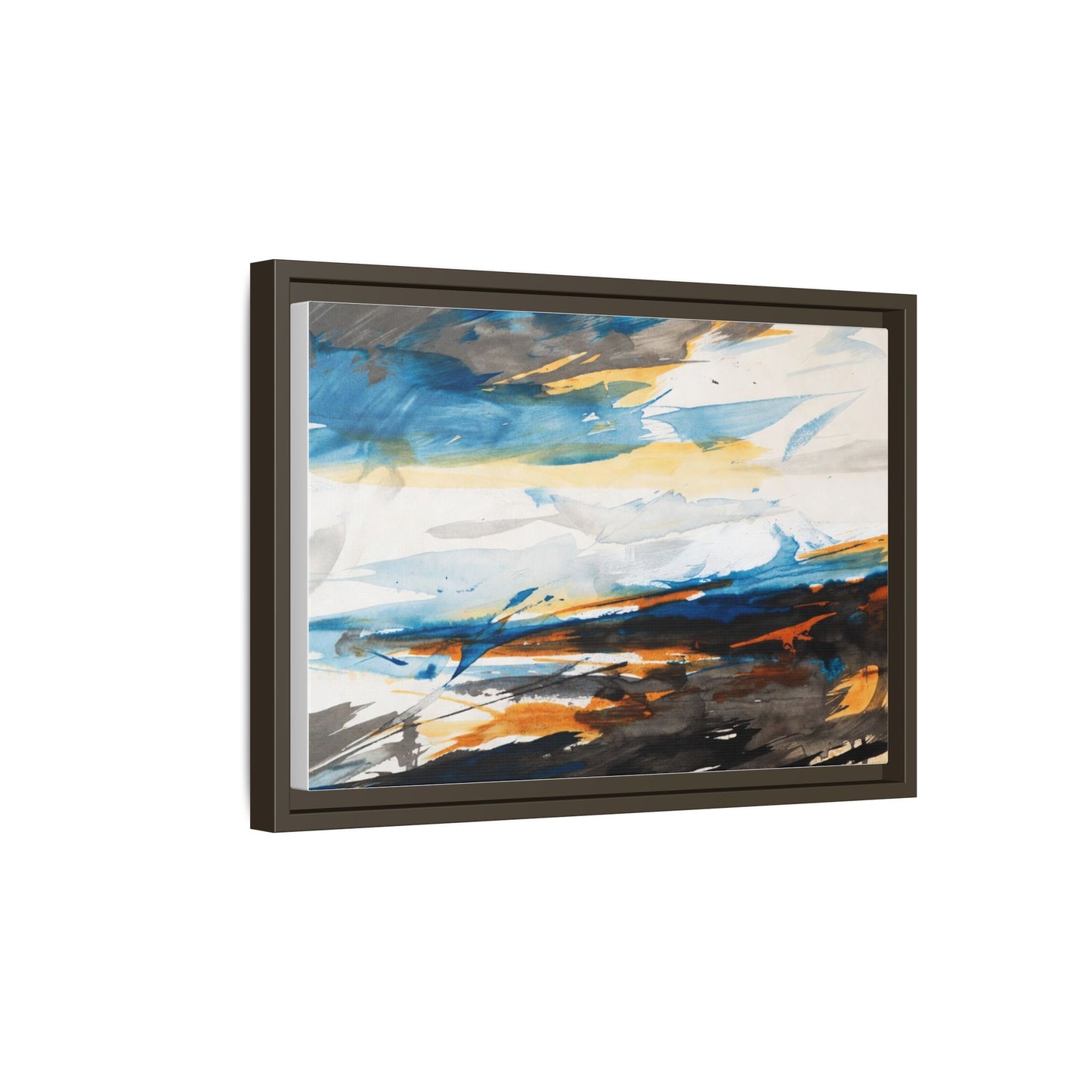 Abstract Coastal Waves Matte Canvas Framed Wall Art