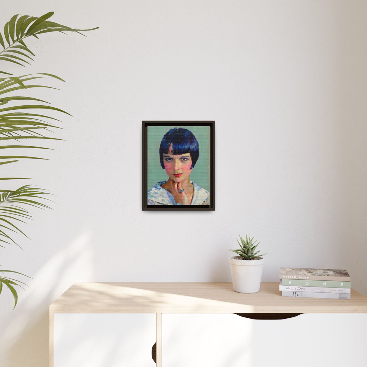 Framed Matte Canvas Portrait Print — Vintage Flapper Woman