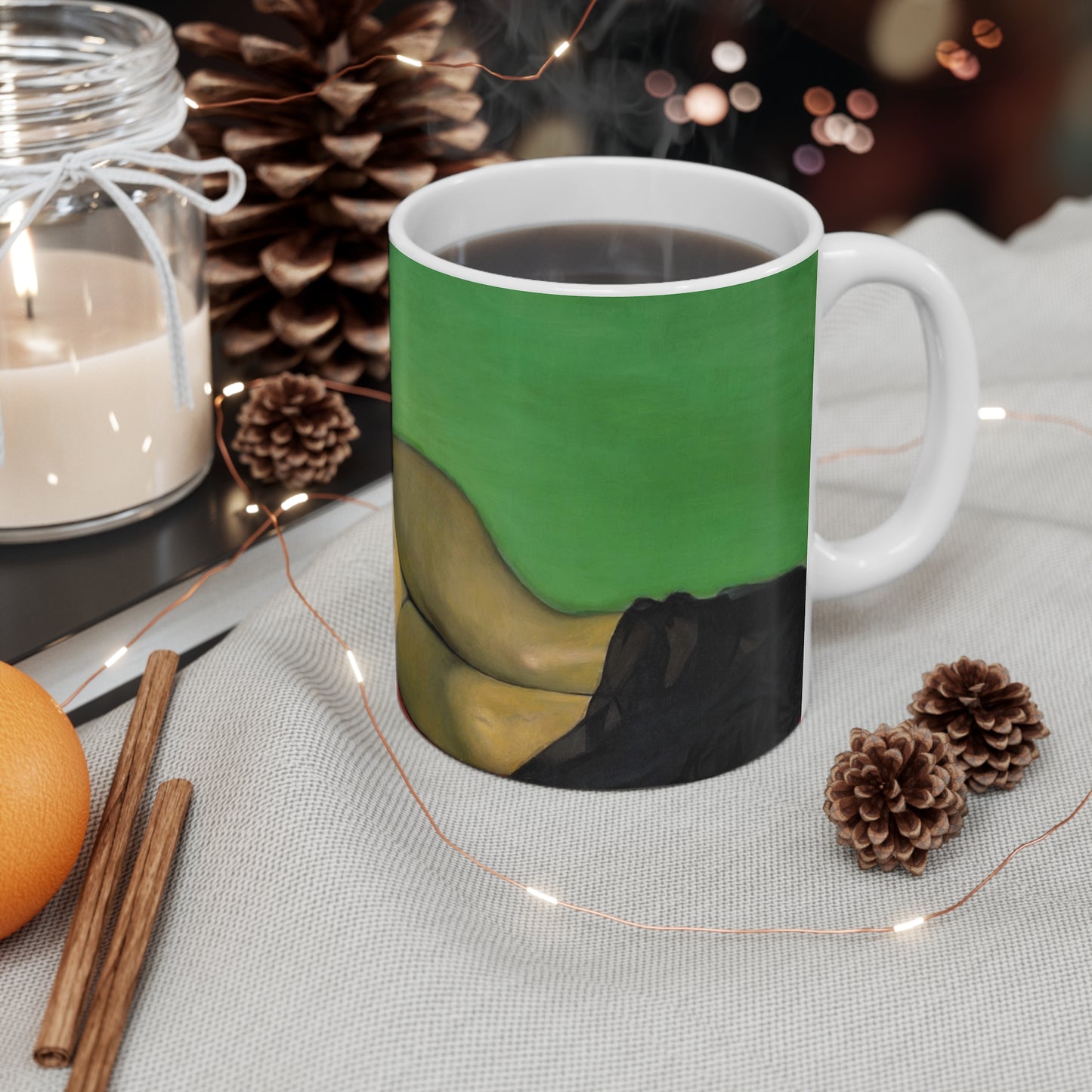 Nude Repose Art Mug — Vintage Figurative Painting 11oz Ceramic