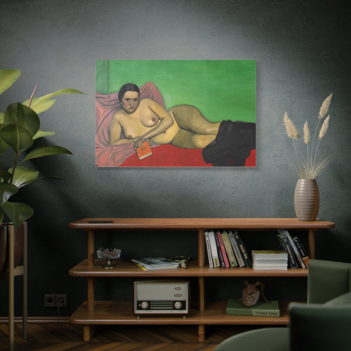 Femme nue tenant un livre by Félix Vallotton Matte Canvas Wall Art Print