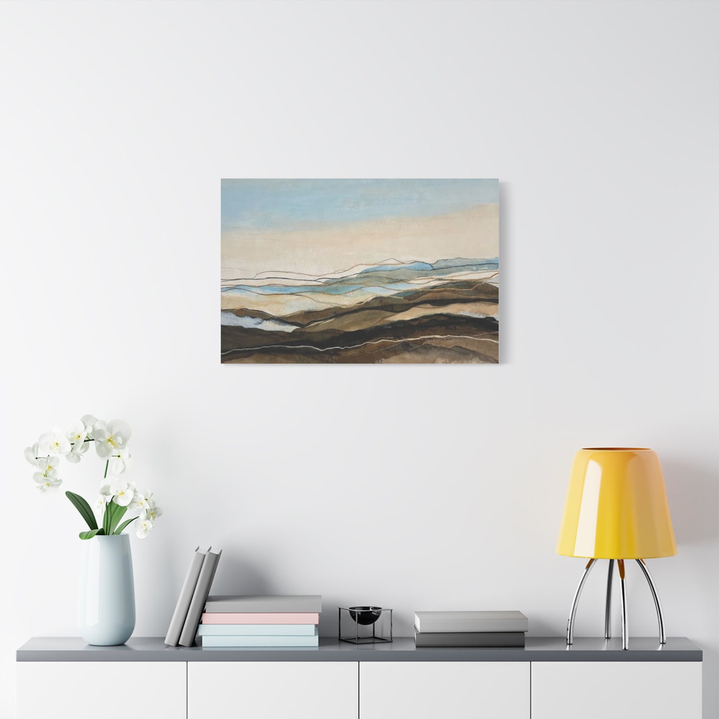 Abstract Coastal Landscape Matte Canvas – Stretched Wall Art