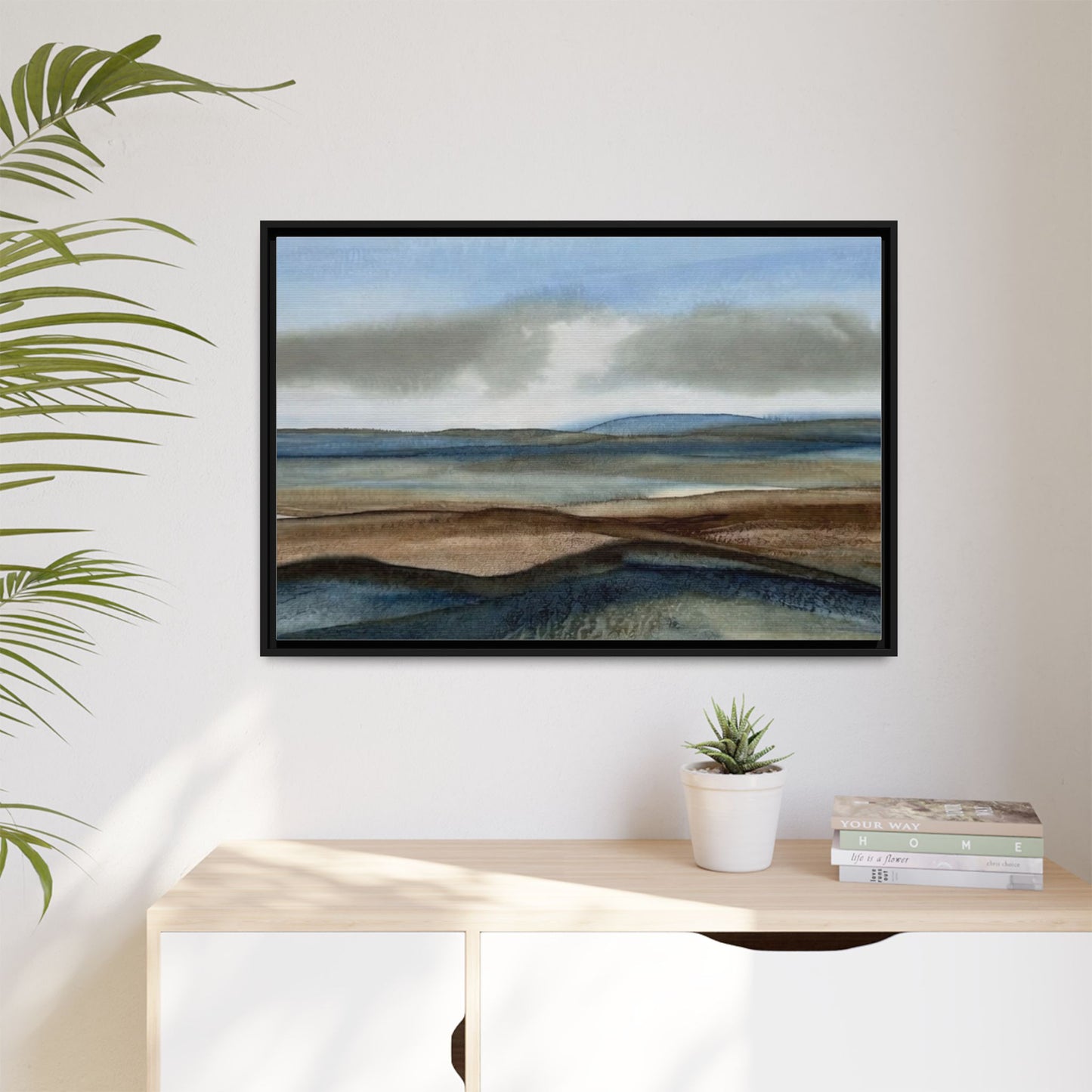 Matte Canvas Landscape, Framed (Multi-color)