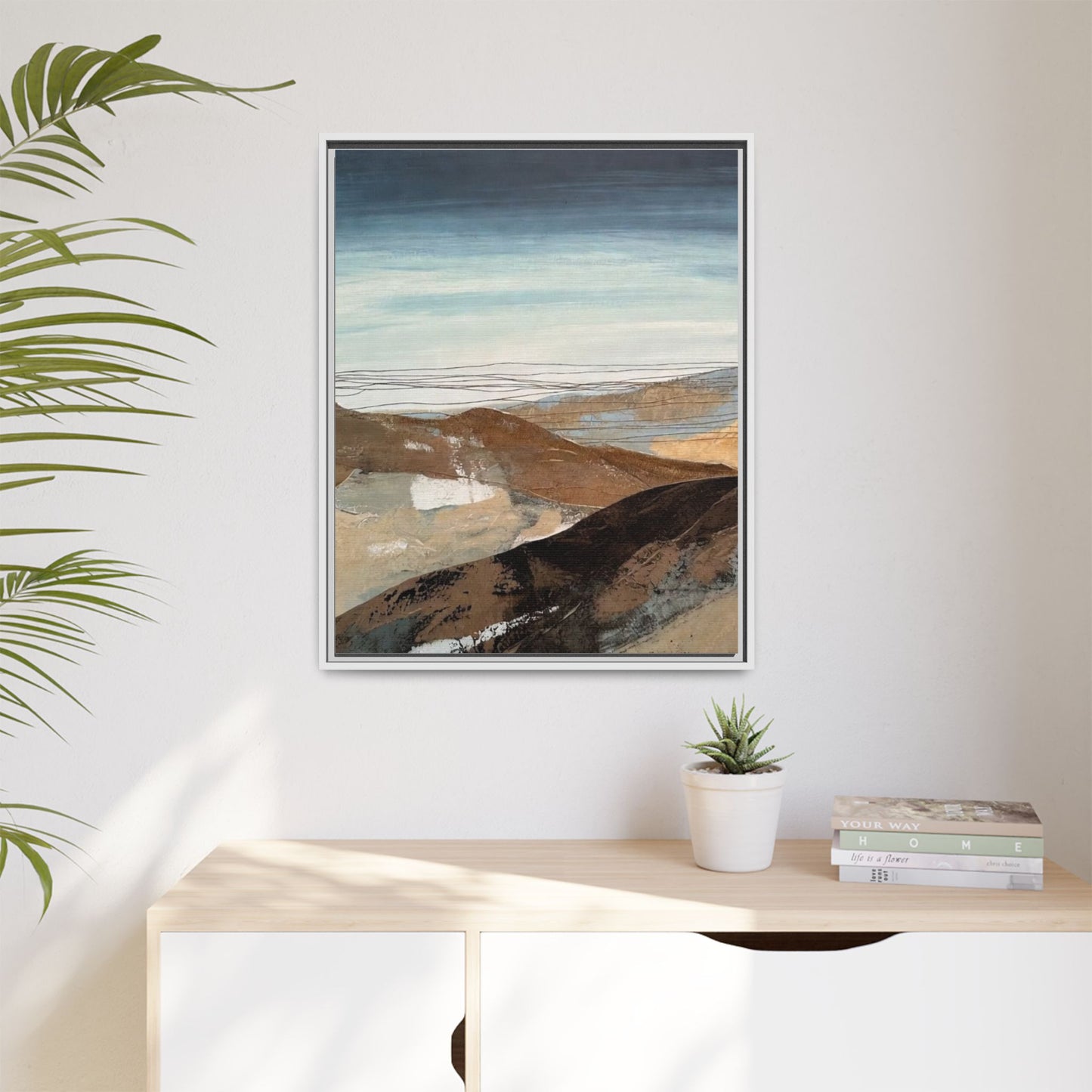 Framed Matte Canvas Art — Serene Abstract Landscape