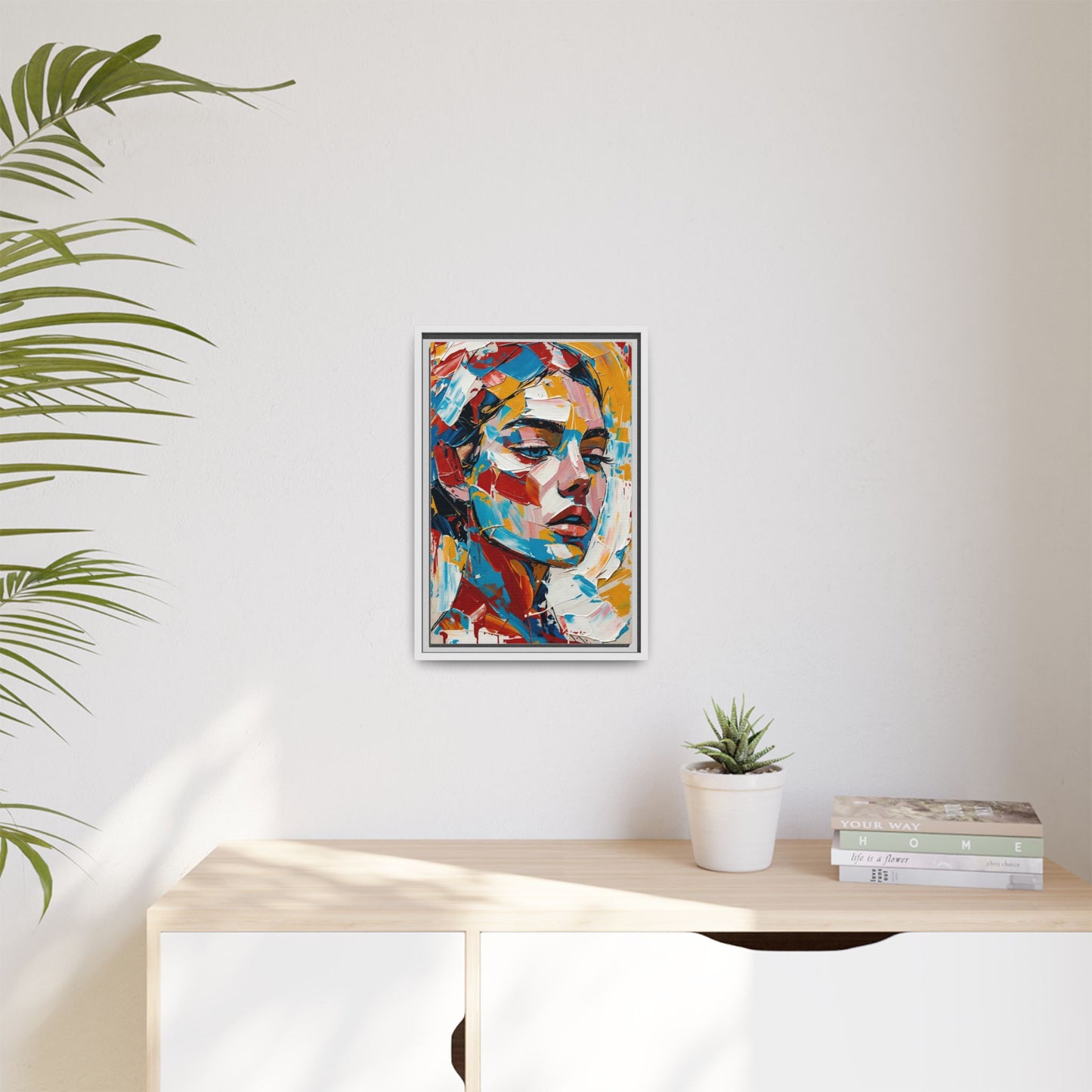 Colorful Abstract Portrait Framed Canvas Print