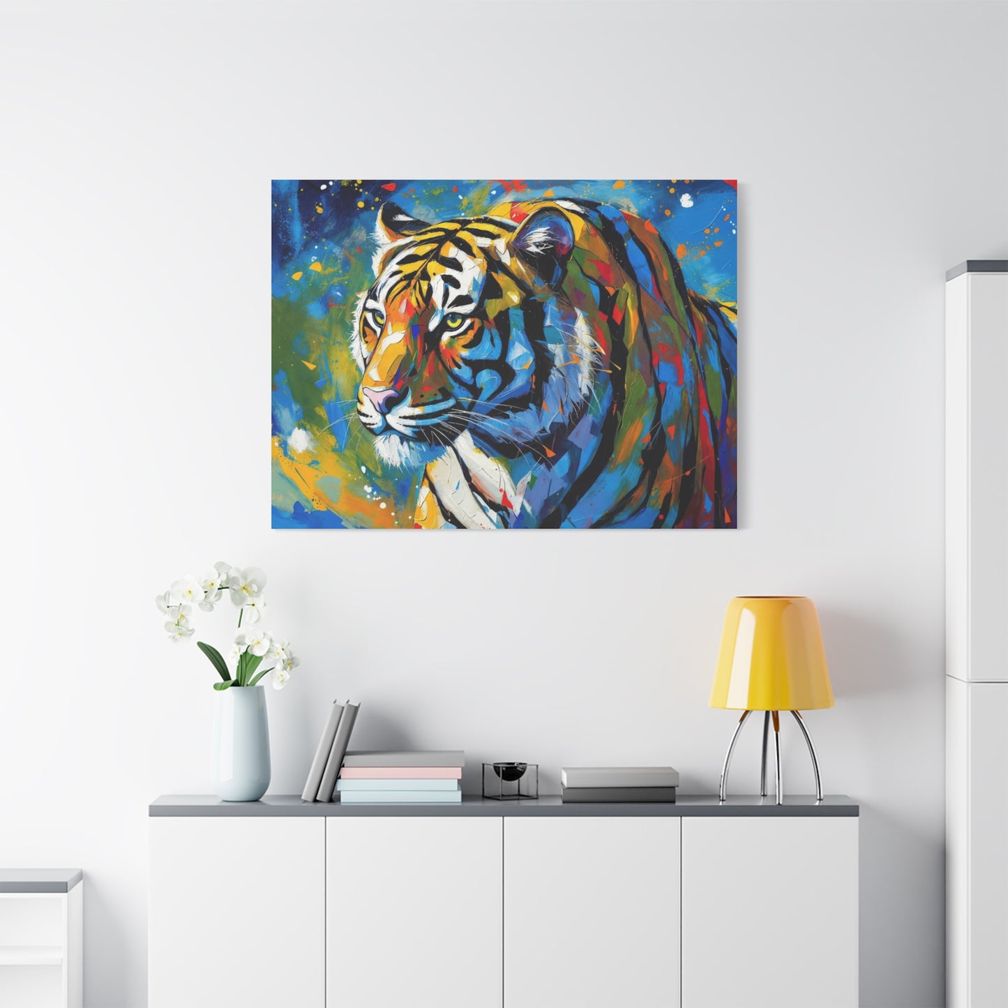 Colorful Tiger Matte Canvas Wall Art — Vibrant Stretched 1.25"