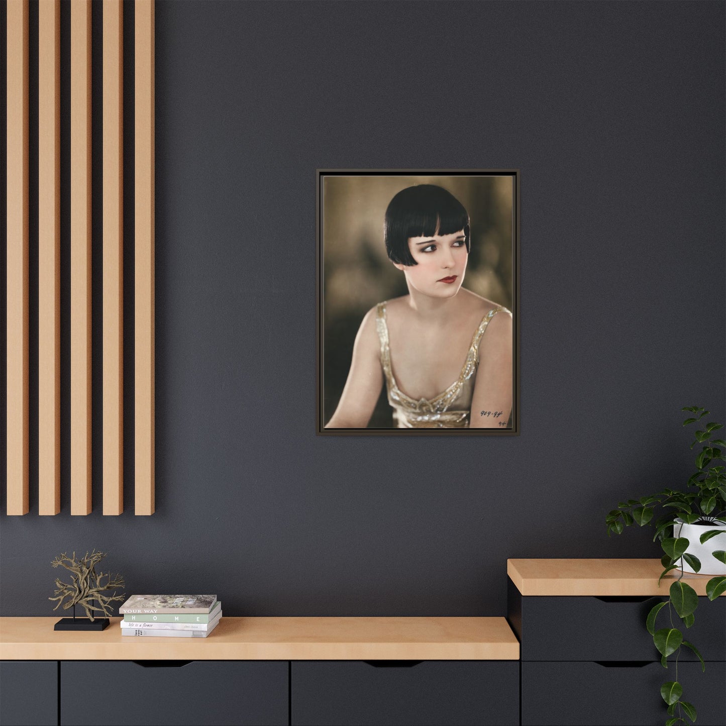 Vintage Louise Brooks Portrait Matte Canvas Framed Wall Art