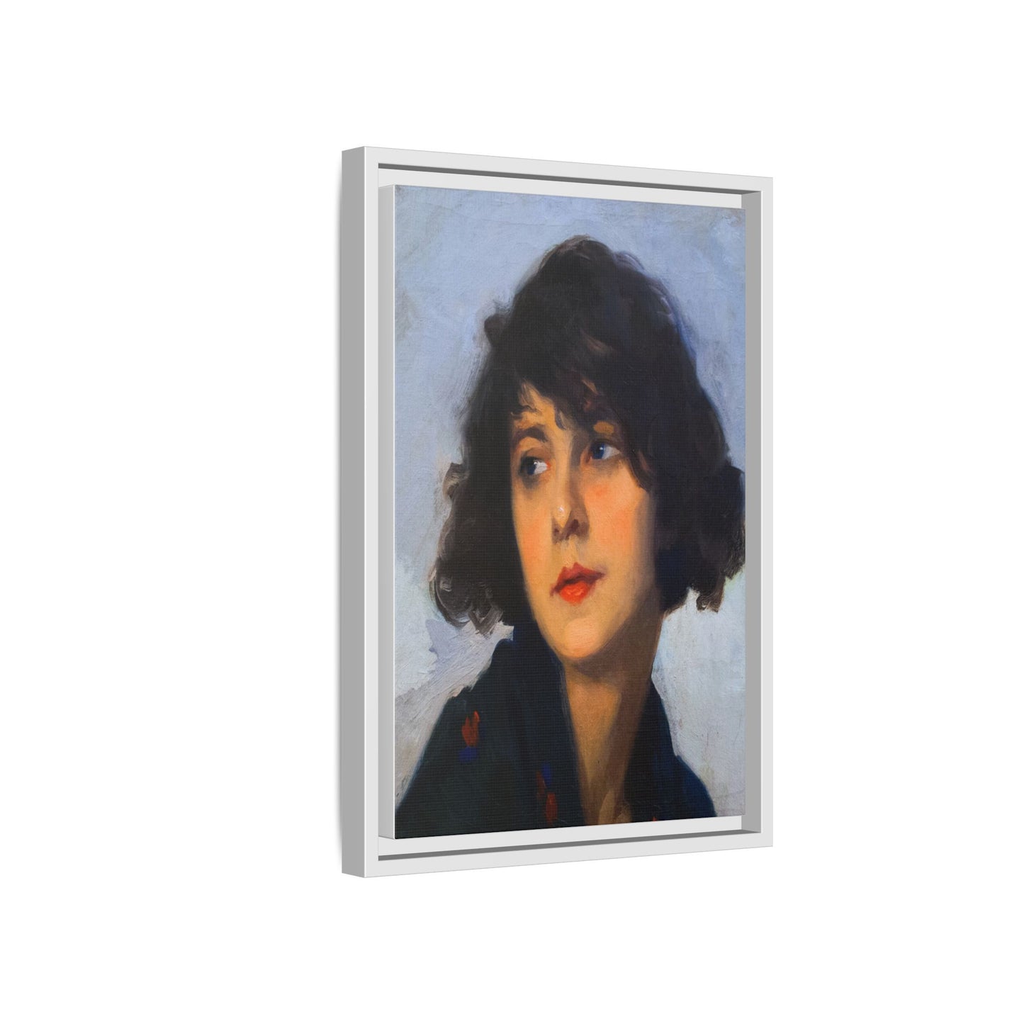 Mulher do chale verde (cropped) by Cyprien Eugene Boulet Framed Matte Canvas Print