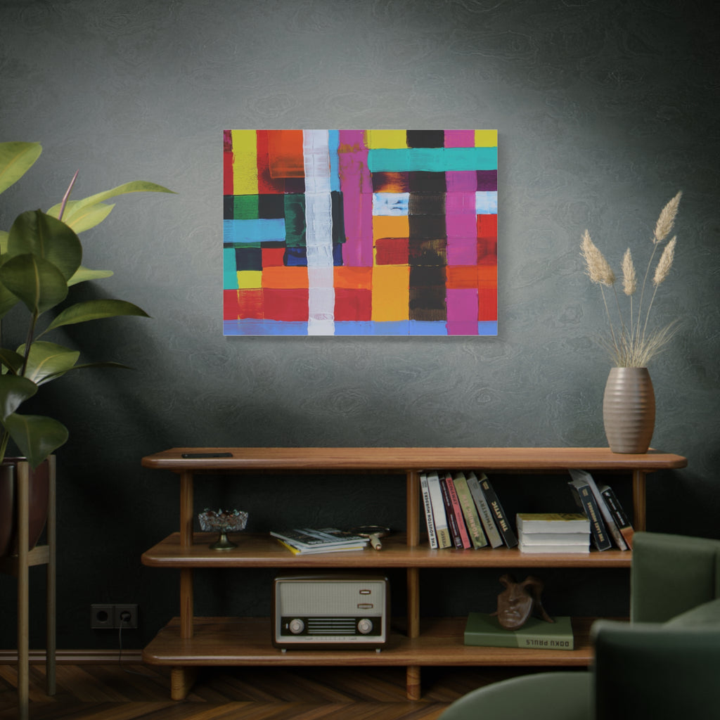 Farbfeld Malerei (Acryl) by Unknown Artist Matte Canvas Print Wall Art