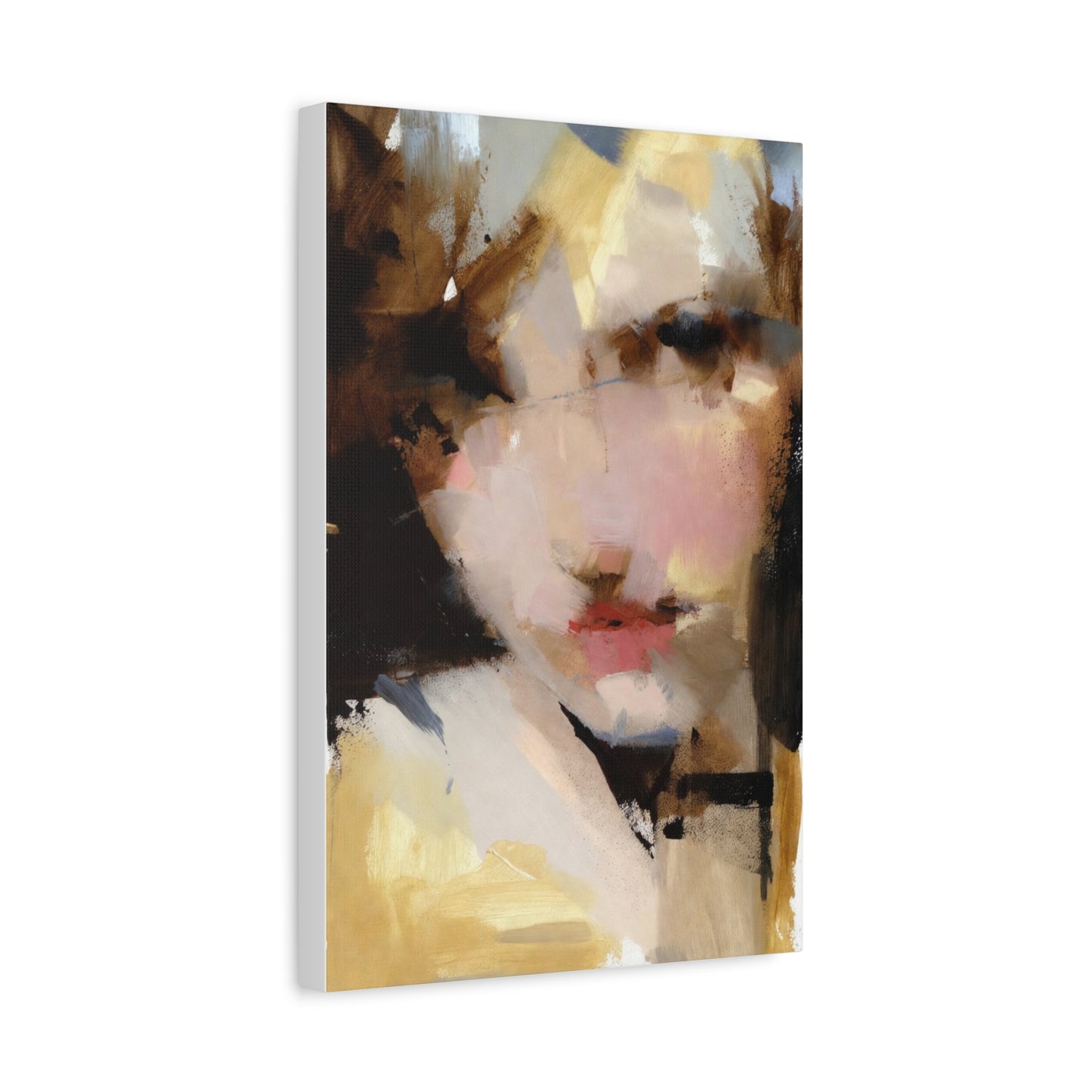 Abstract Portrait Matte Canvas Print — Modern Feminine Wall Art