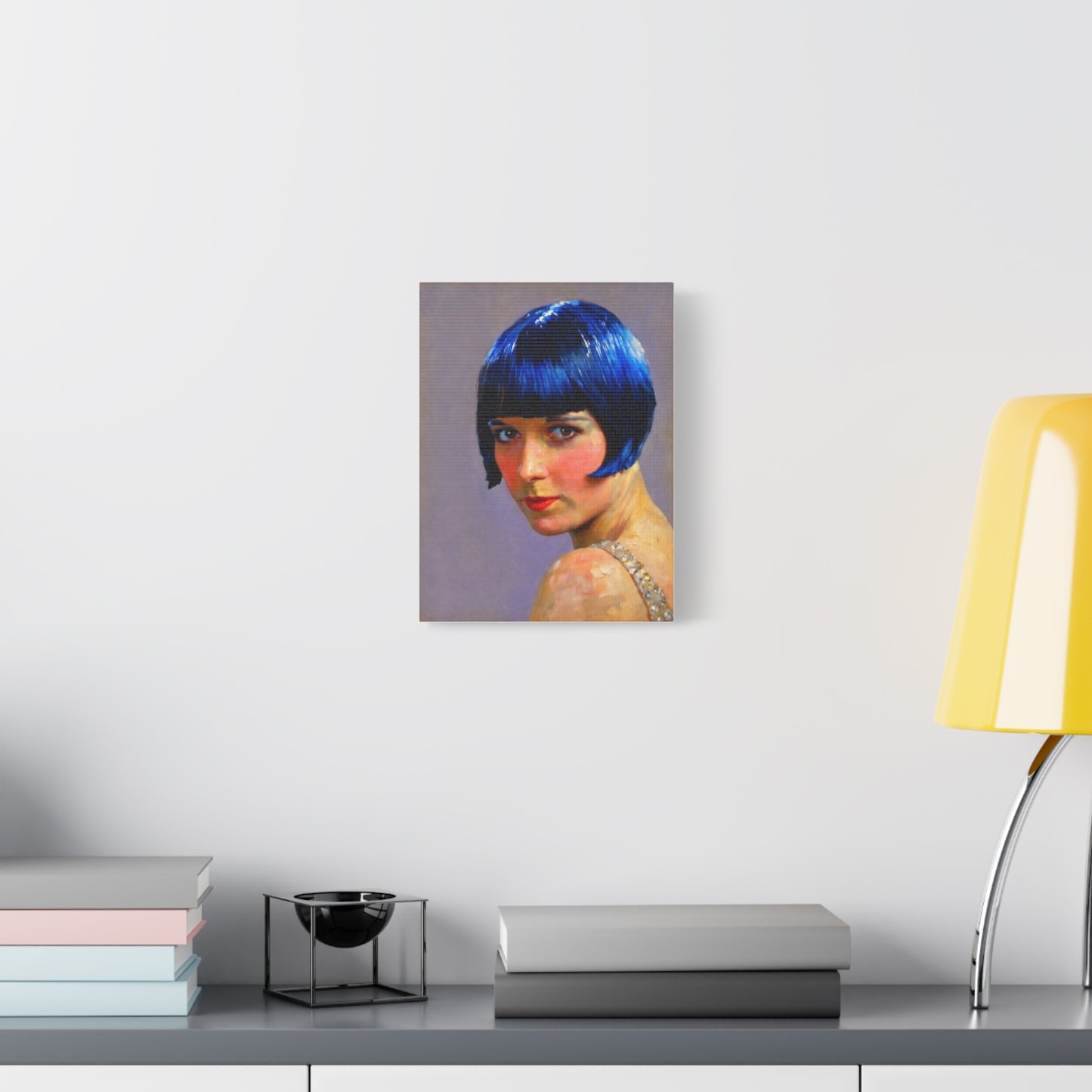 Blue Bob Portrait Matte Canvas Print - Stretched Wall Art
