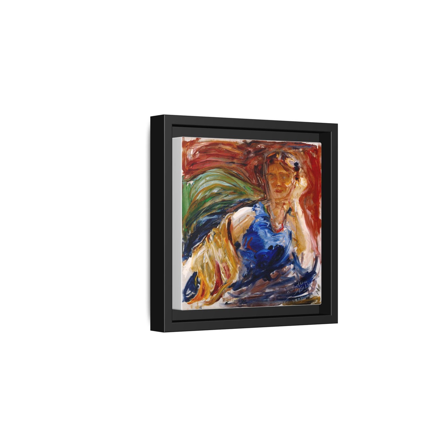 Portrait of hyllis Sjostrom by Akseli Gallen-Kallela Canvas Matte Framed Wall Art Print